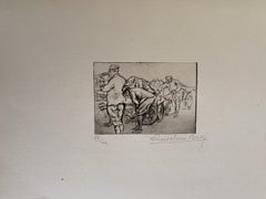 Military - Original Etching by Anselmo Bucci - 1917s