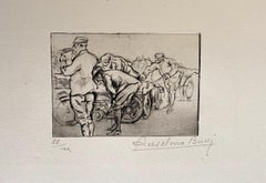 Military - Original Etching by Anselmo Bucci - 1917s