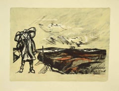 Militär -  Lithographie auf Papier von Anselmo Bucci – 1918