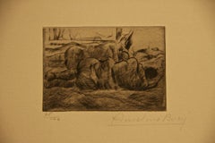Repos - Gravure d'Anselmo Bucci - 1917