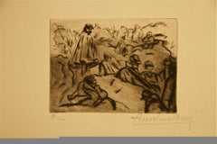 Rèveil en Montagne - Gravure d'Anselmo Bucci - 1917