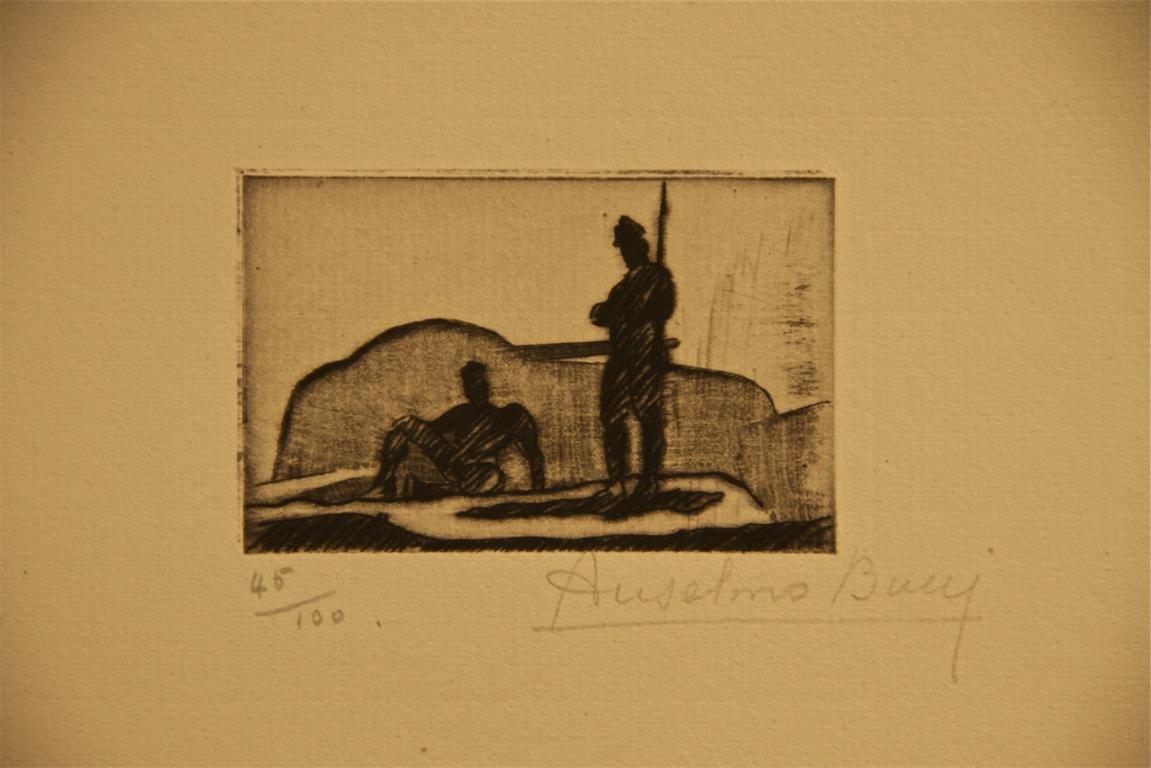 Sentinelle dans la Montagne - Radierung von Anselmo Bucci - 1917