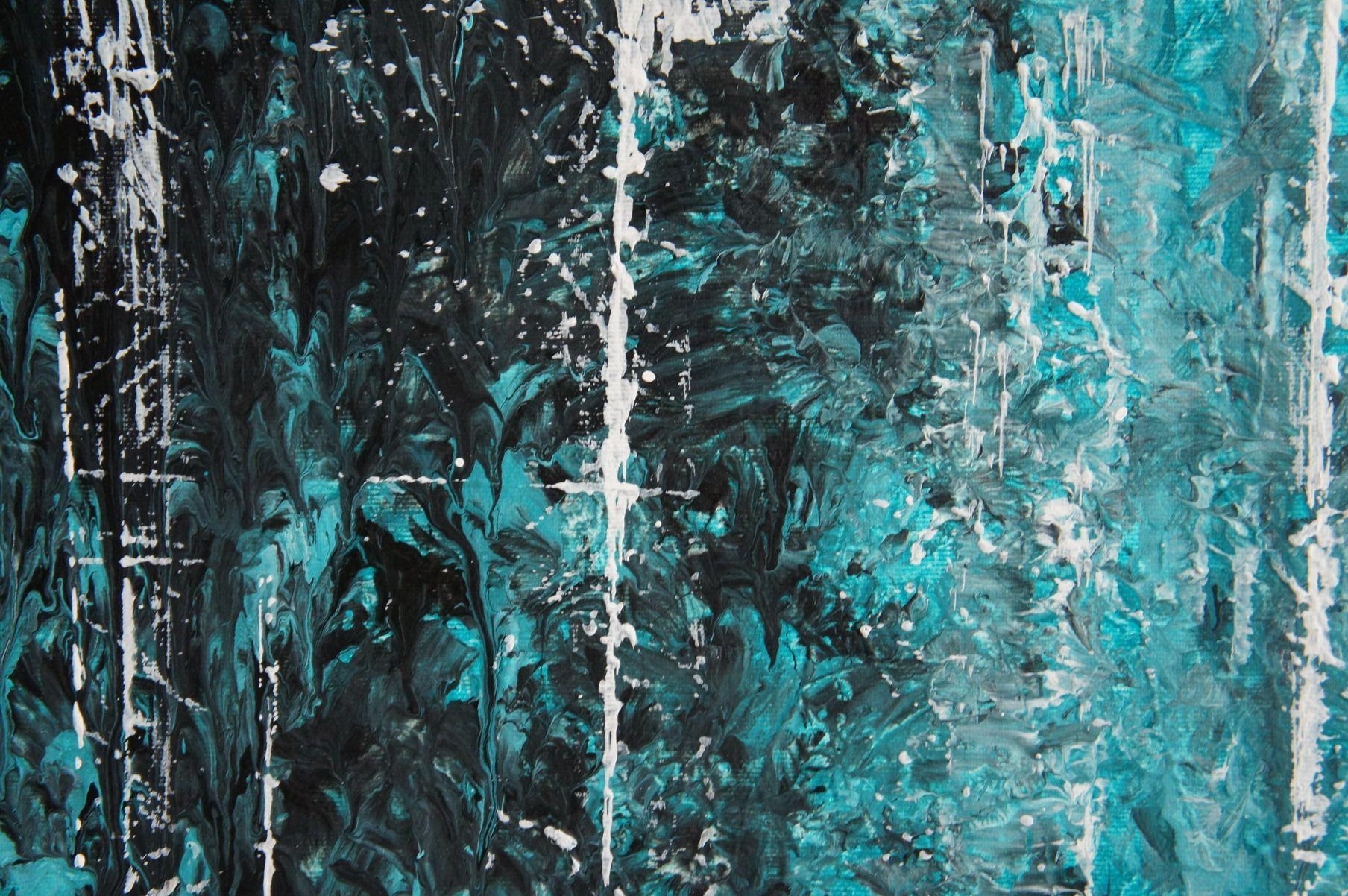 Amazonite Revealed I, Pittura, Acrilico su tela - Abstract Painting Blu di Ansgar Dressler