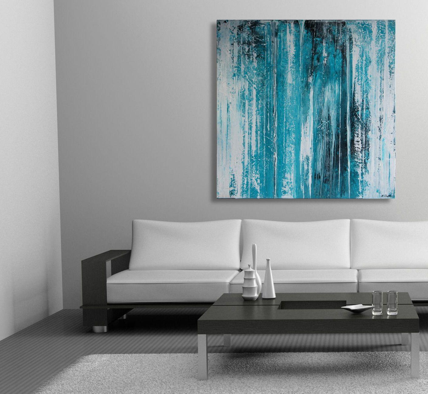 Hereâ€™s a large square piece in colors of the amazonite gemstone (turquoise) with black whining through the white surface. Itâ€™s the sister painting to Amazonite Revealed Iâ€¦.Enjoy!    Unique painting using high-quality acrylic colors on