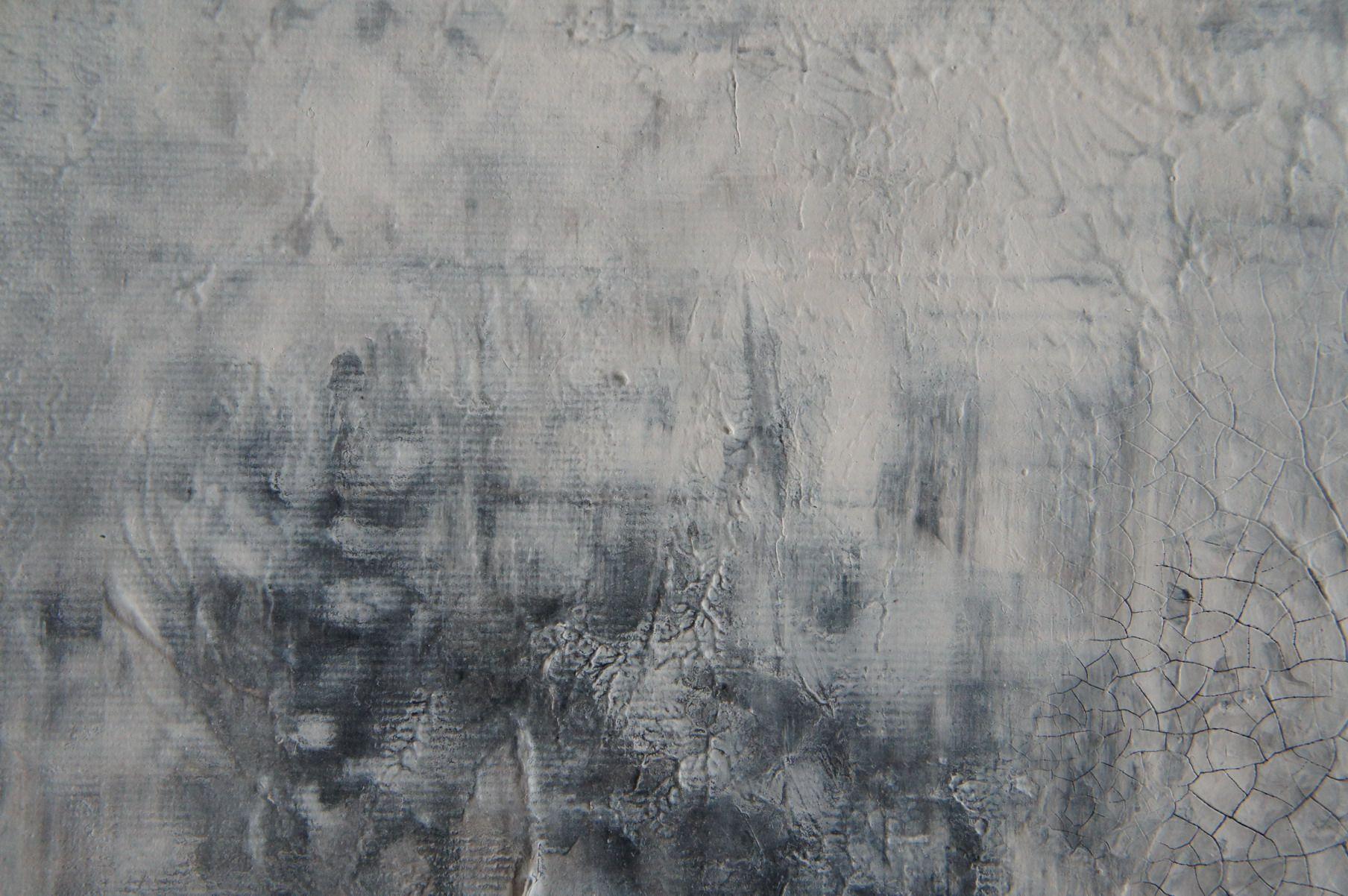 Fantasmi antichi, Pittura, Acrilico su tela - Abstract Painting Grigio di Ansgar Dressler