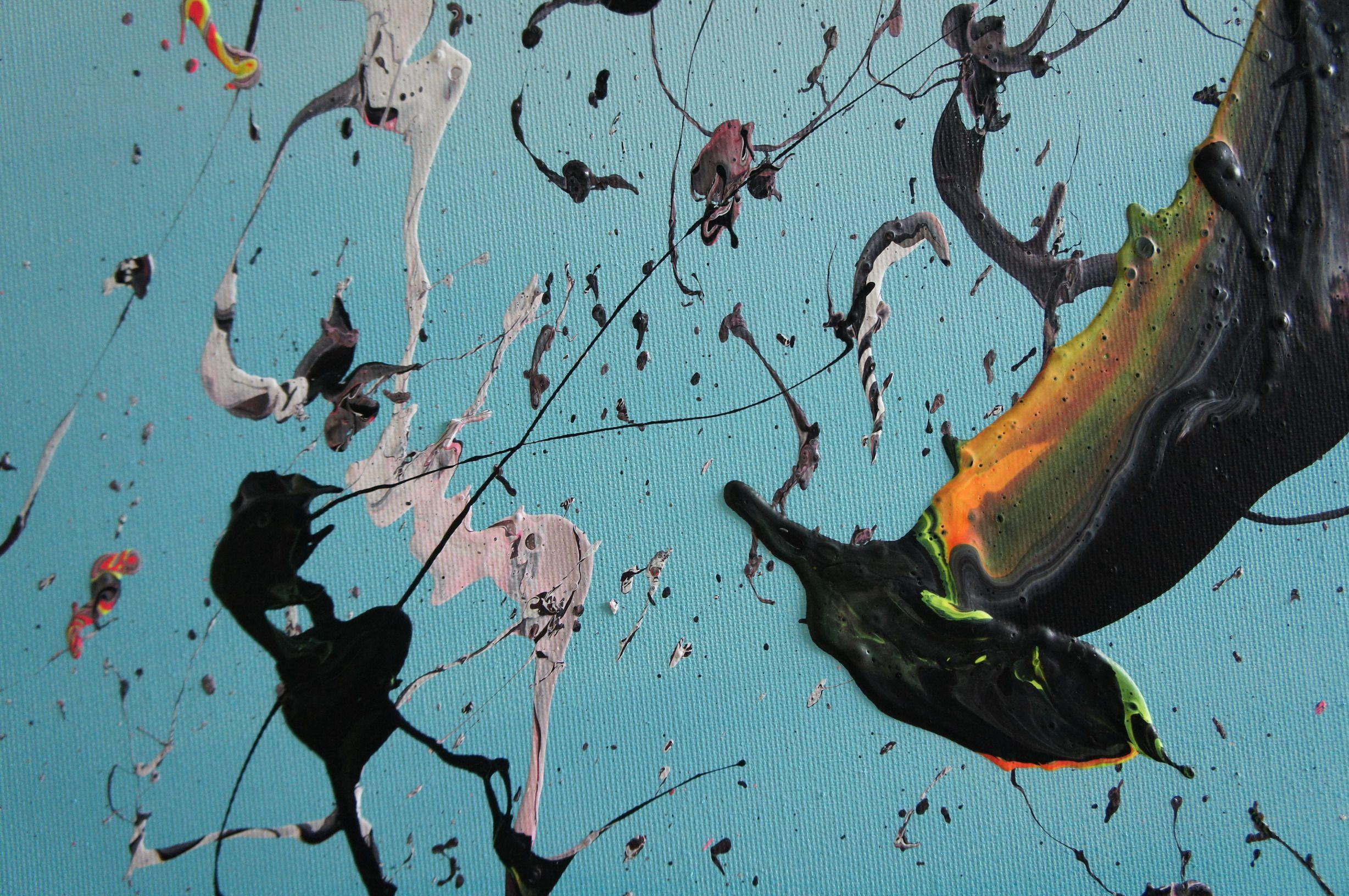 Cenere alla cenere (Spiriti dei cieli 096004), Pittura, Acrilico su tela - Abstract Painting Blu di Ansgar Dressler