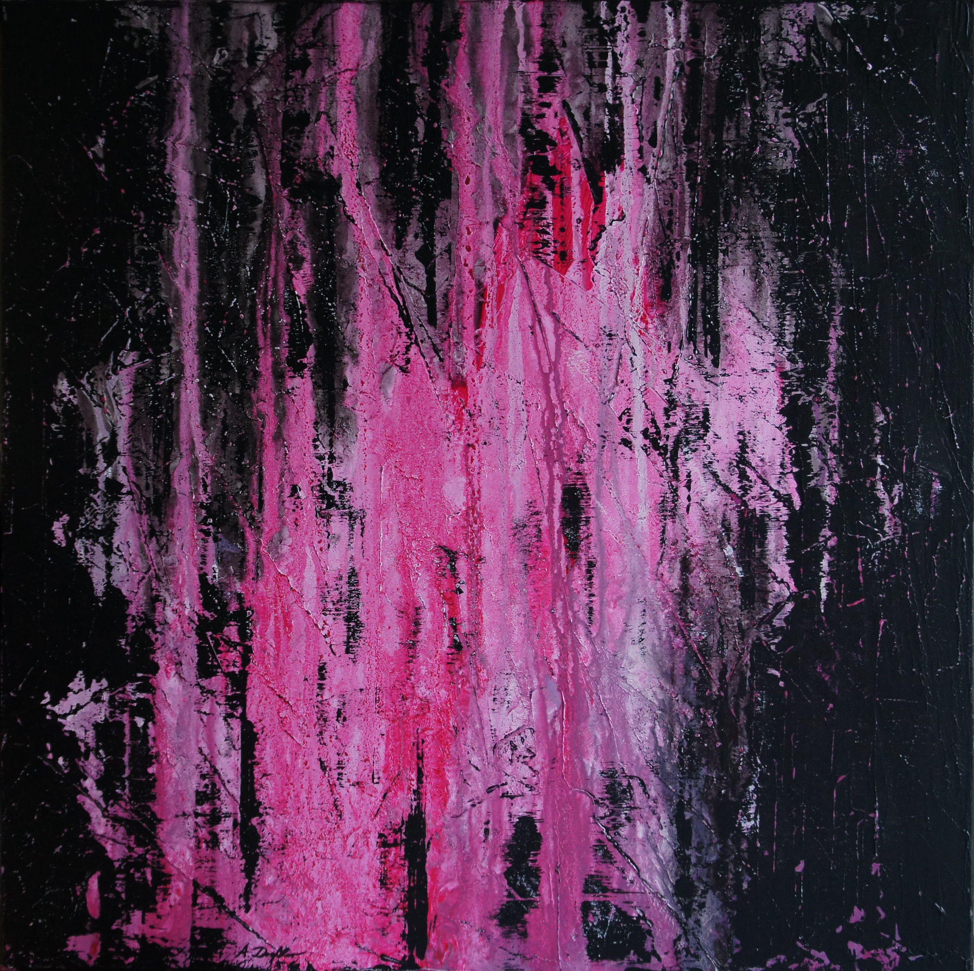 Ansgar Dressler Abstract Painting - Black 'n' Berry, Painting, Acrylic on Canvas