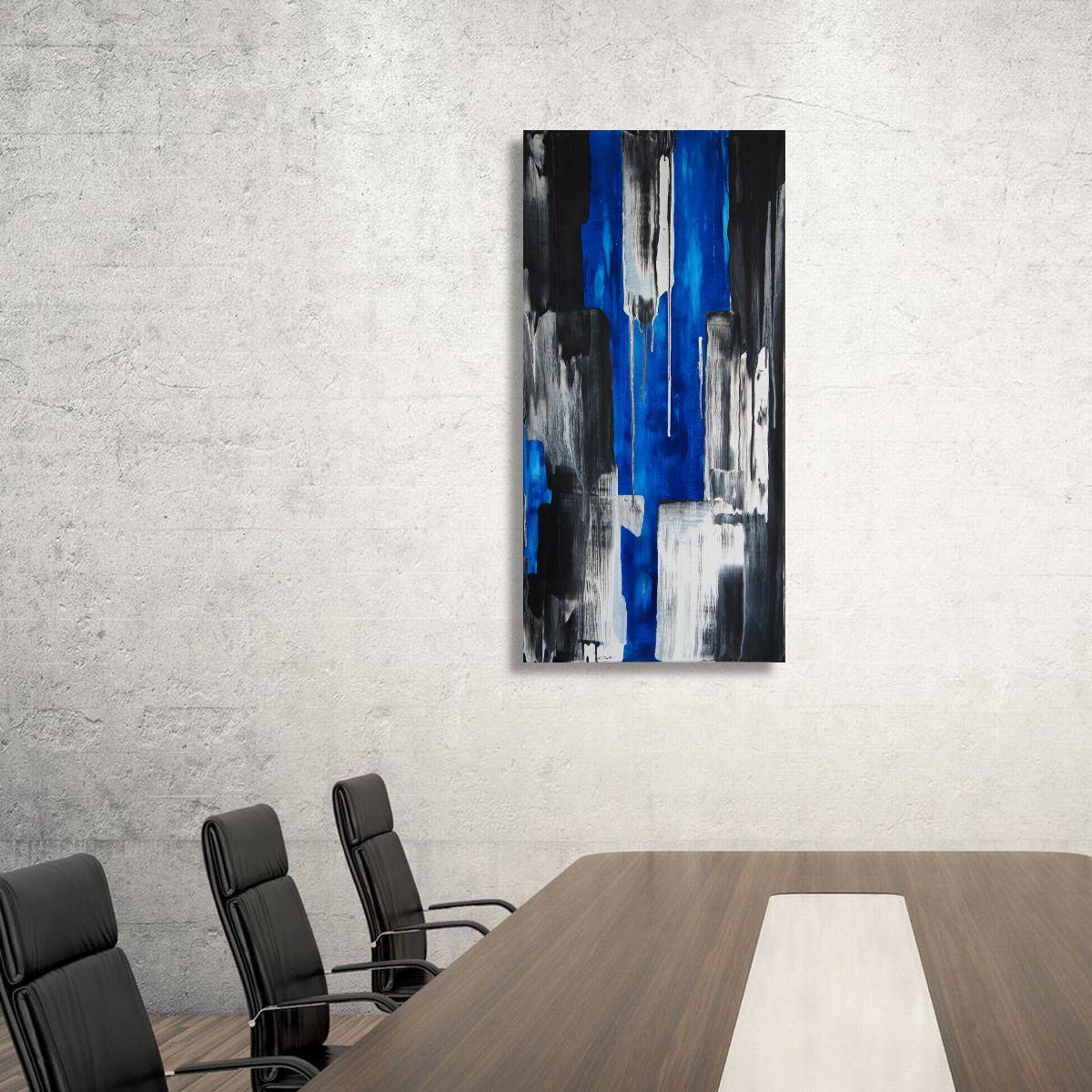 Núcleo azul I, Pintura, Acrílico sobre lienzo - Painting de Ansgar Dressler