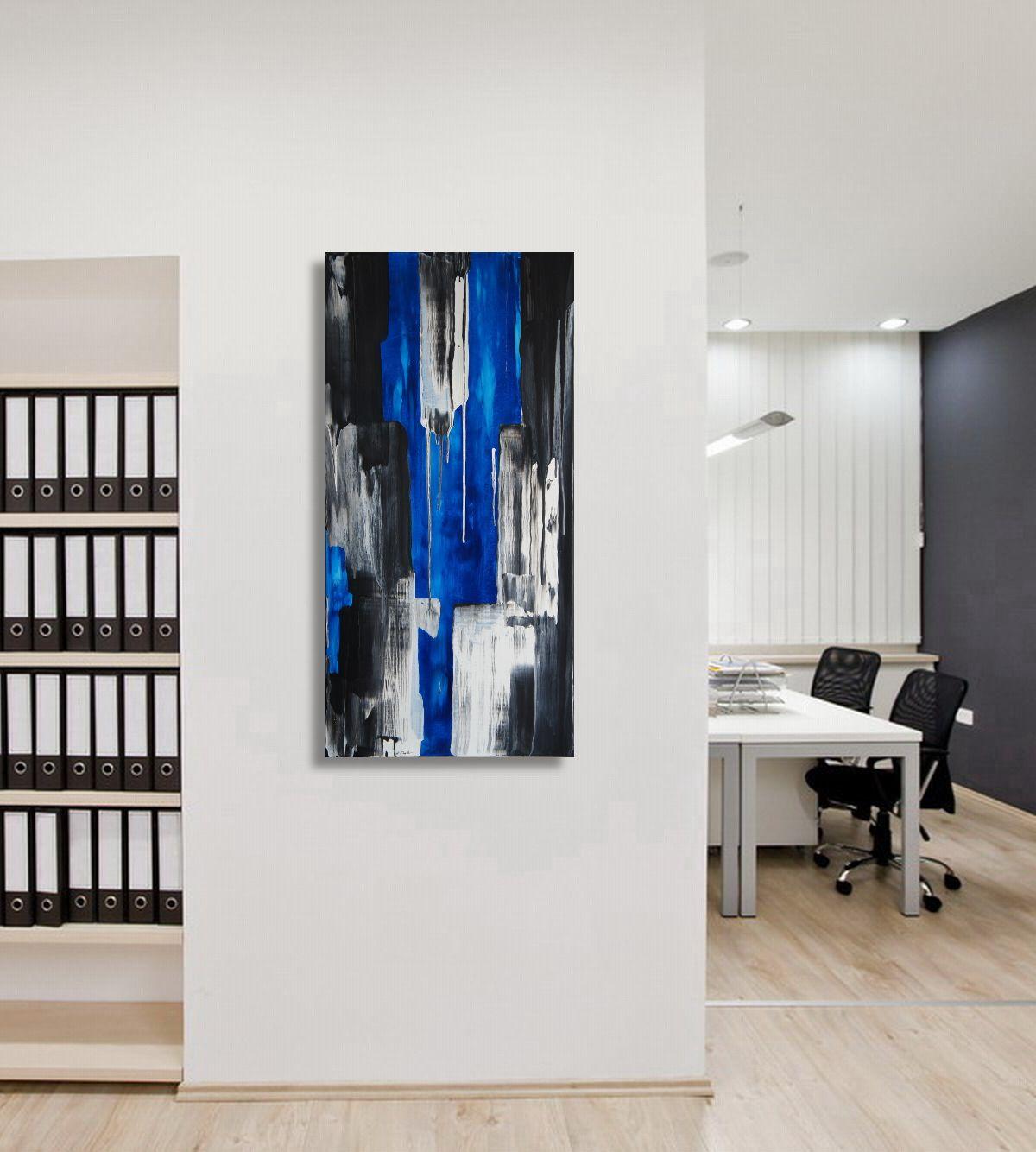 Núcleo azul I, Pintura, Acrílico sobre lienzo - Abstract Painting Azul de Ansgar Dressler