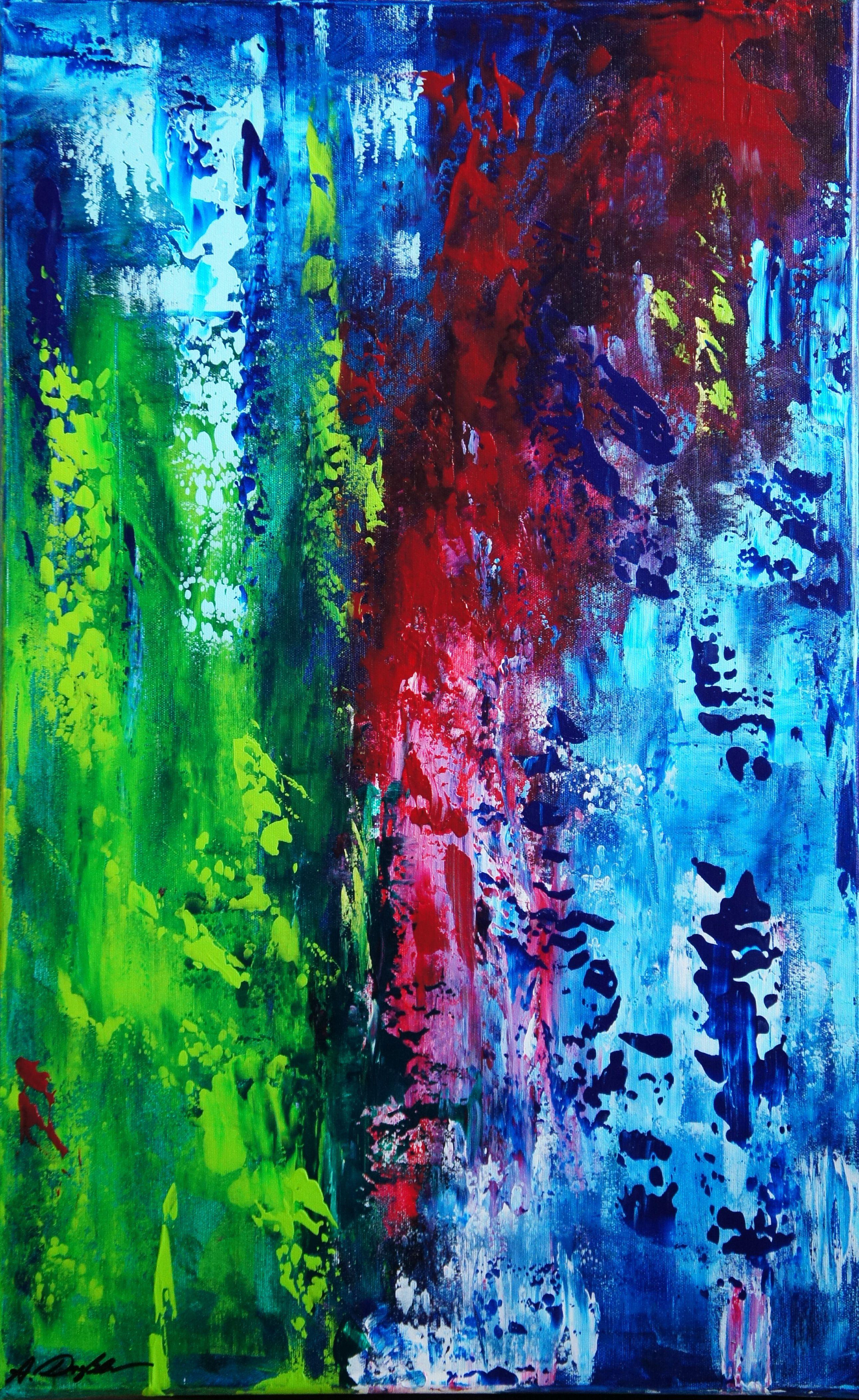 Ansgar Dressler Abstract Painting – Farb Avalanche, Gemälde, Acryl auf Leinwand