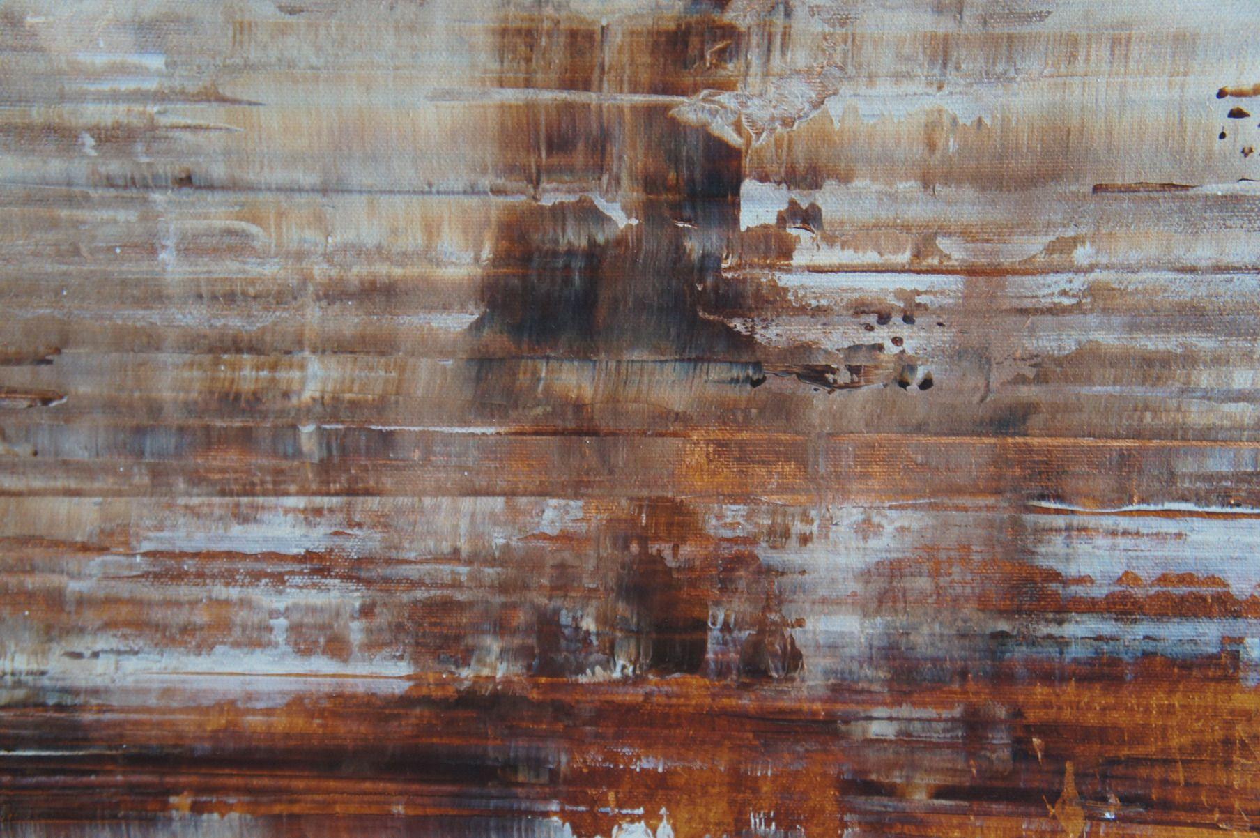 Miniera d'oro di Cortez, Pittura, Acrilico su tela - Abstract Painting Grigio di Ansgar Dressler
