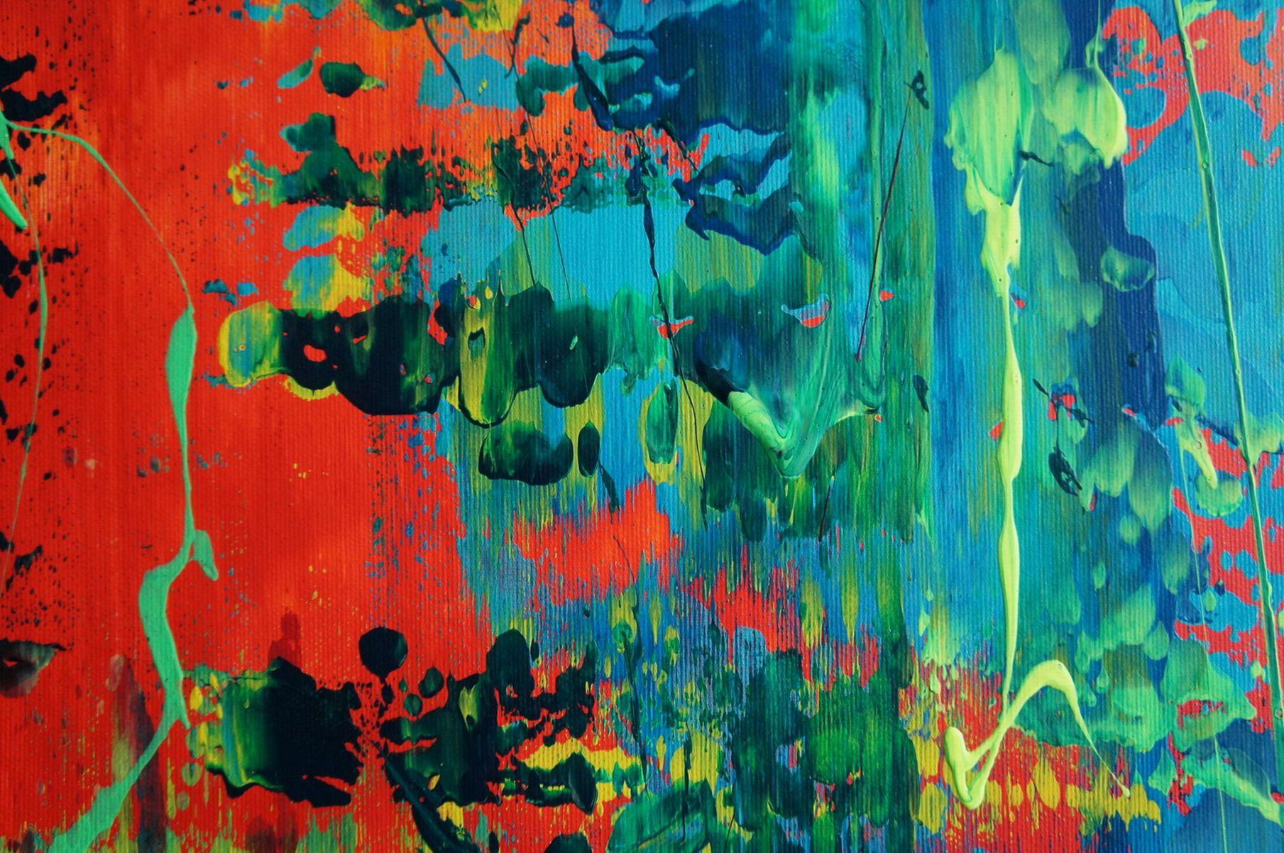 Crazy Love II, peinture, acrylique sur toile - Painting de Ansgar Dressler