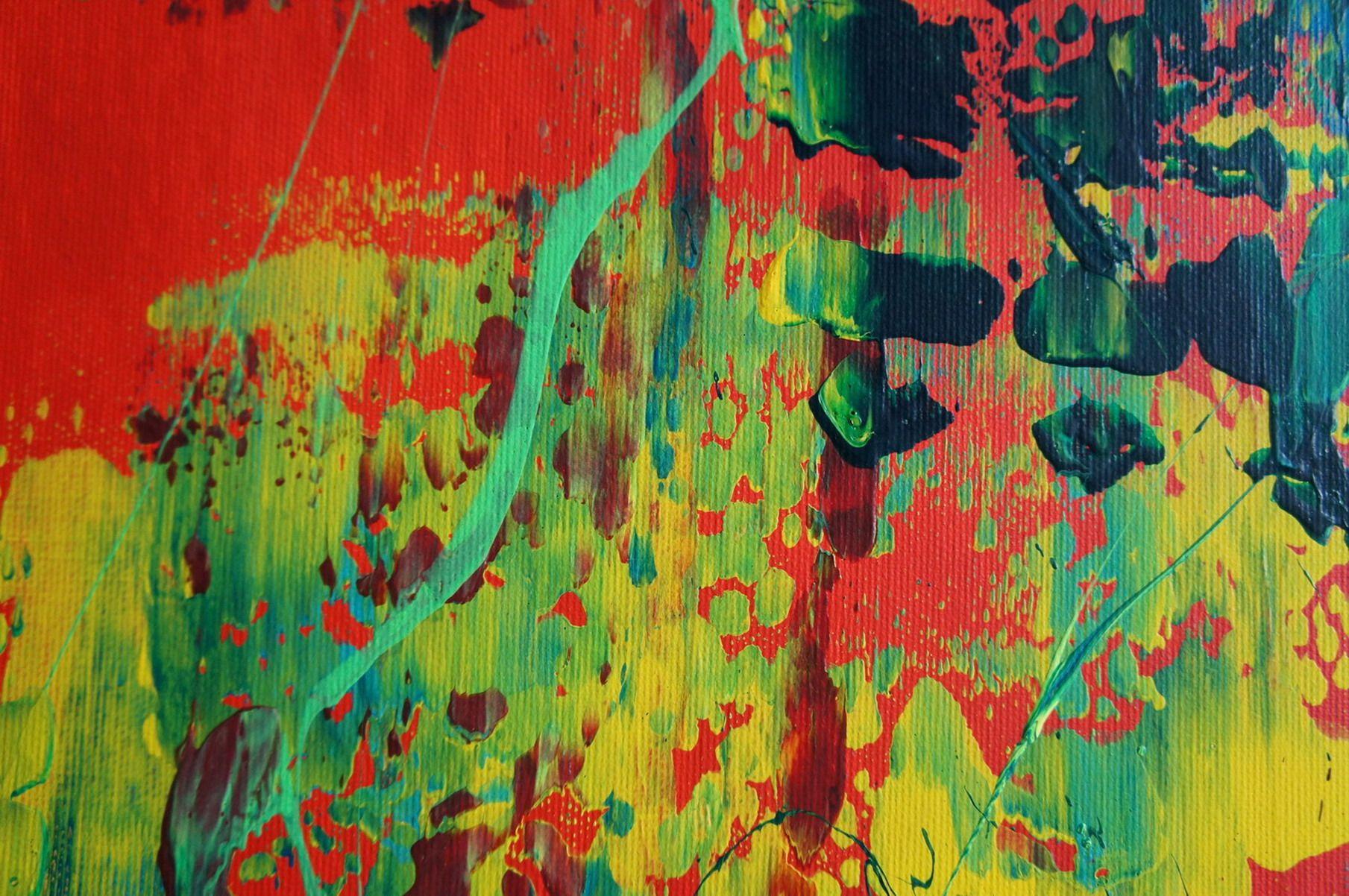 Crazy Love II, peinture, acrylique sur toile - Marron Abstract Painting par Ansgar Dressler
