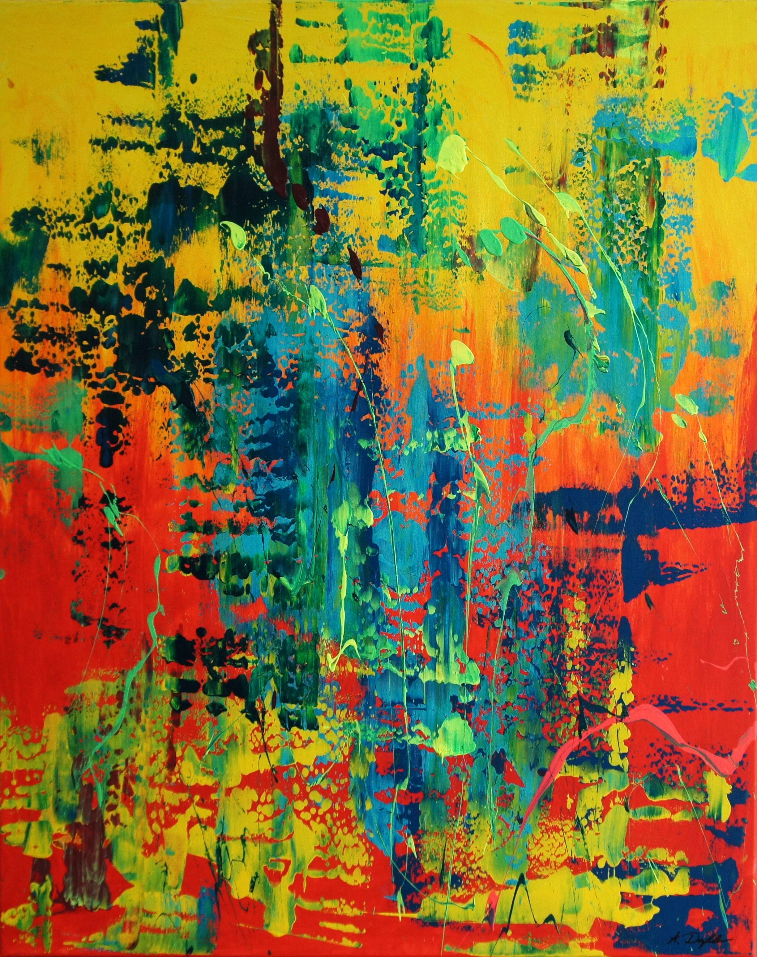 Abstract Painting Ansgar Dressler - Crazy Love II, peinture, acrylique sur toile