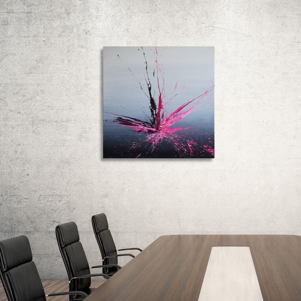 Emotional Release XXIV (Spirits Of Skies 064190), Pittura, Acrilico su tela - Abstract Painting Grigio di Ansgar Dressler