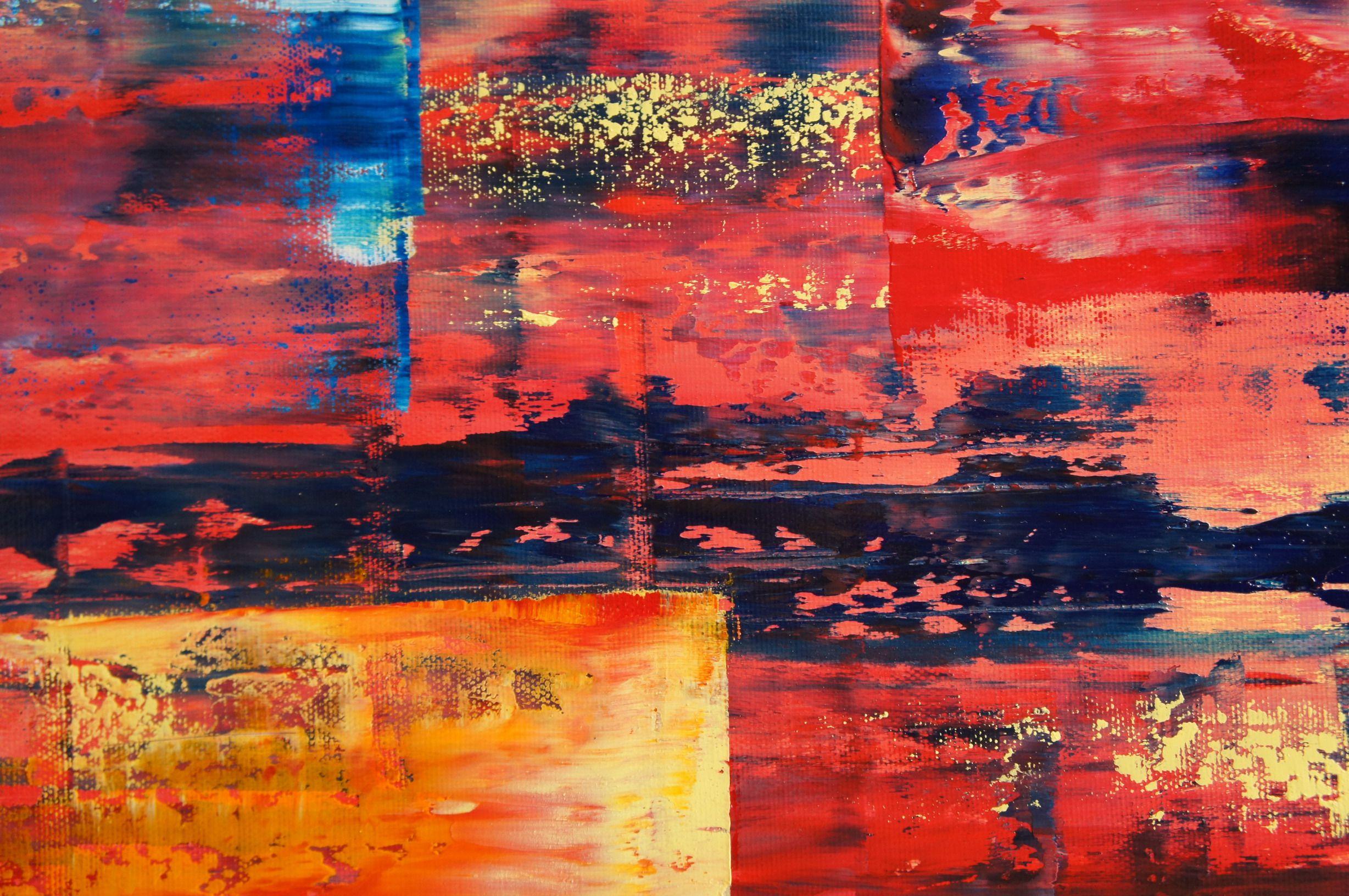 Fuoco e ghiaccio, Pittura, Olio su tela - Painting Astratto di Ansgar Dressler