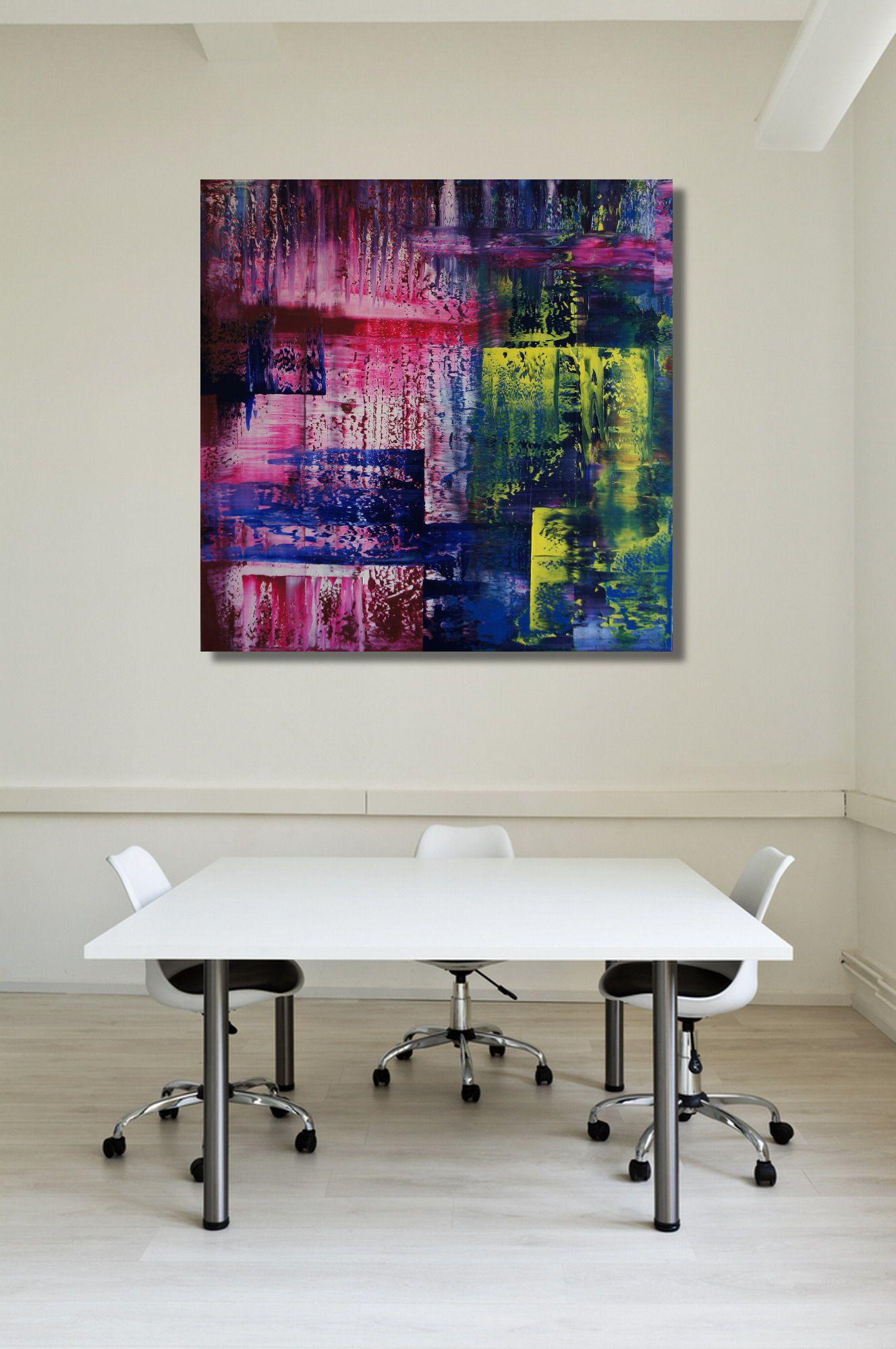 This is a painting of a series of four (Parts 1-4) - and the last one available of the series. The first painting was finished about when the news came out that one of the abstract paintings of the great Gerhard Richter has sold for 26 Million Euro