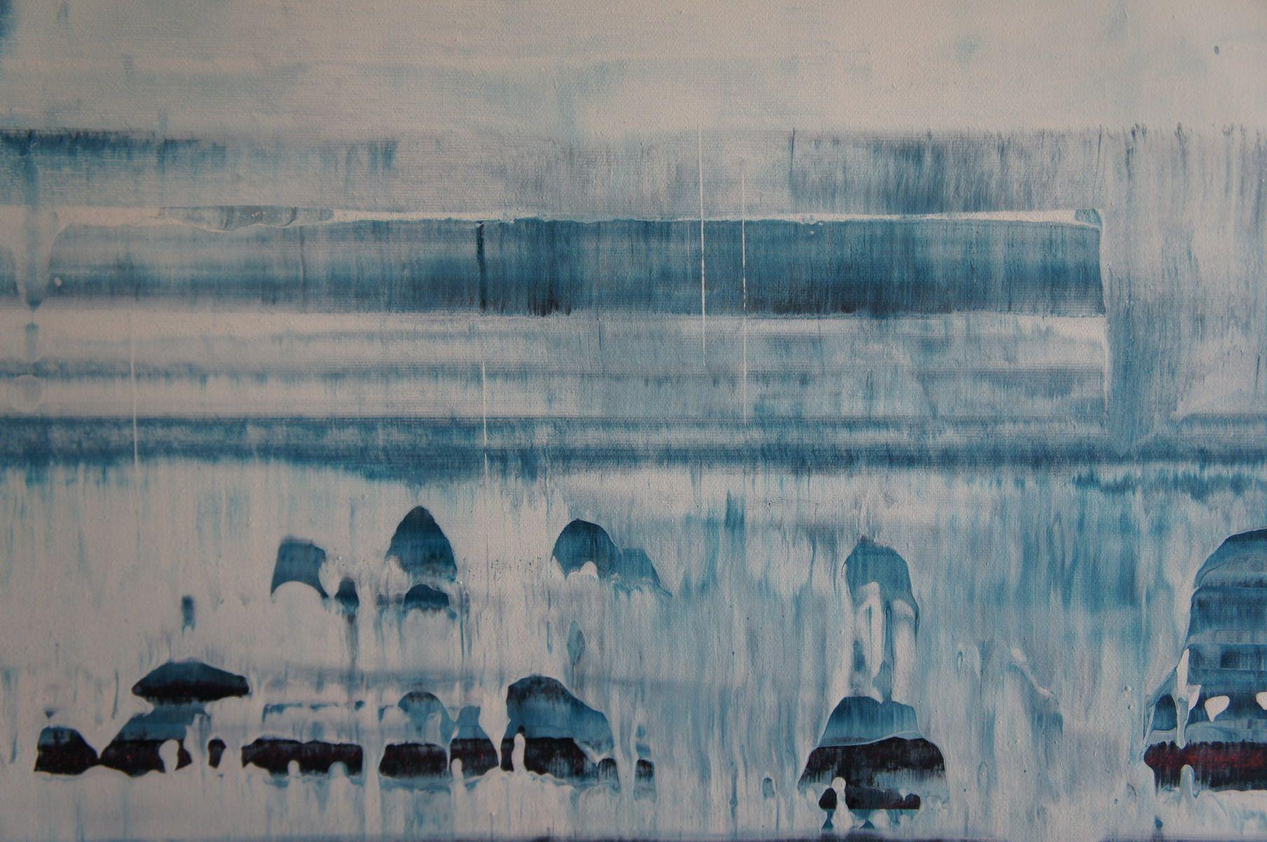 Frágil fachada, Pintura, Acrílico sobre lienzo - Abstract Painting Negro de Ansgar Dressler