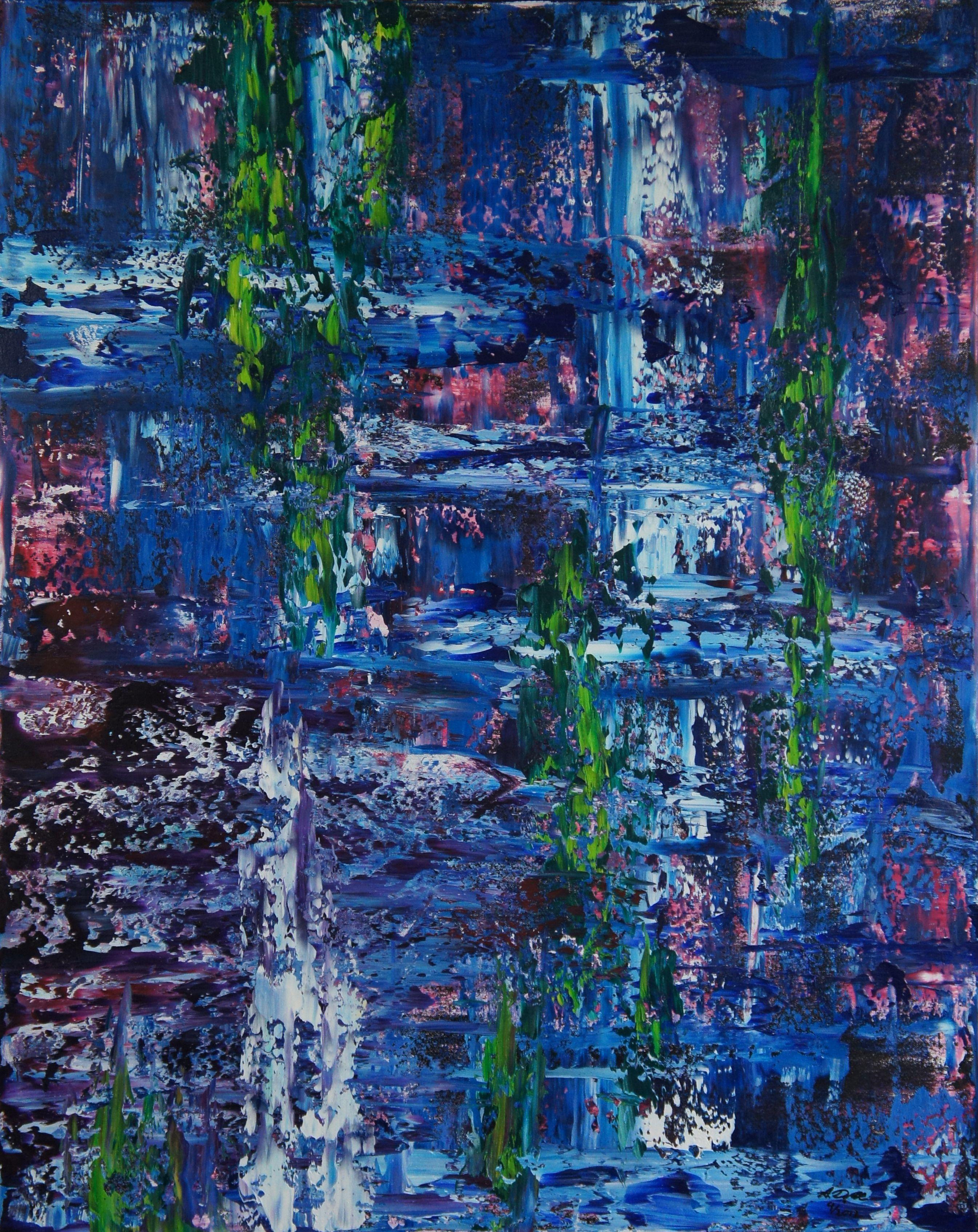 Ansgar Dressler Abstract Painting - Hanging Gardens (32 x 40 inches), Painting, Oil on Canvas