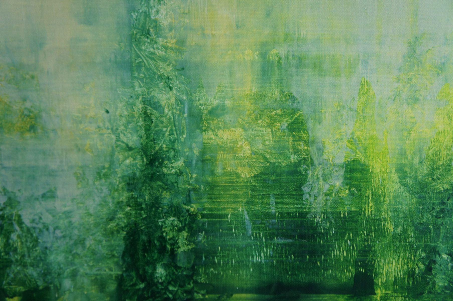 There is something royal majestic but also mysterious and intriguing about this painting that comes in tones between green and white. Welcome to Kingâ€™s Garden. Enjoy!    Unique painting using high-quality acrylic colors on gesso-primed