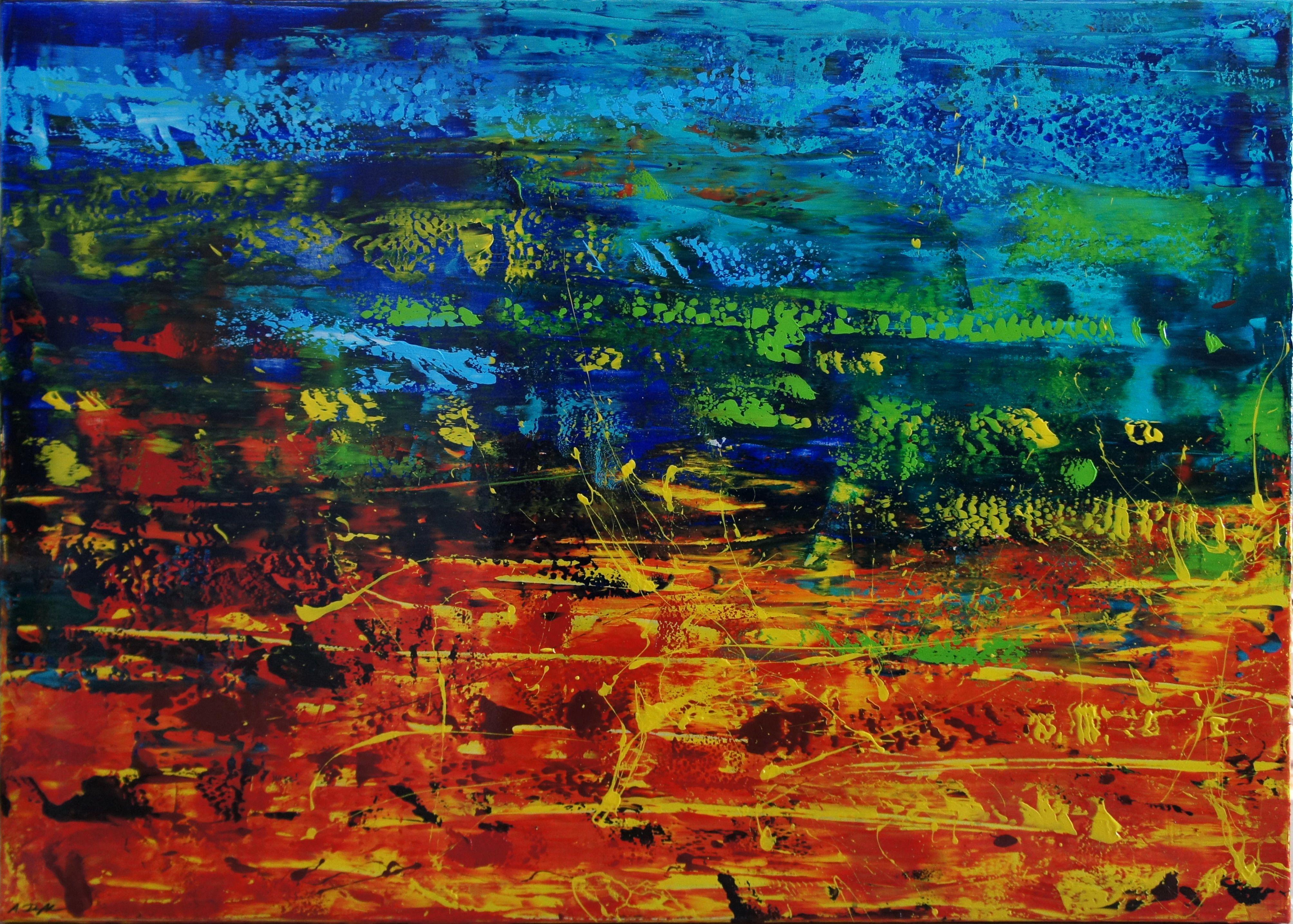 Abstract Painting de Ansgar Dressler - Medley mediterráneo, Pintura, Acrílico sobre lienzo