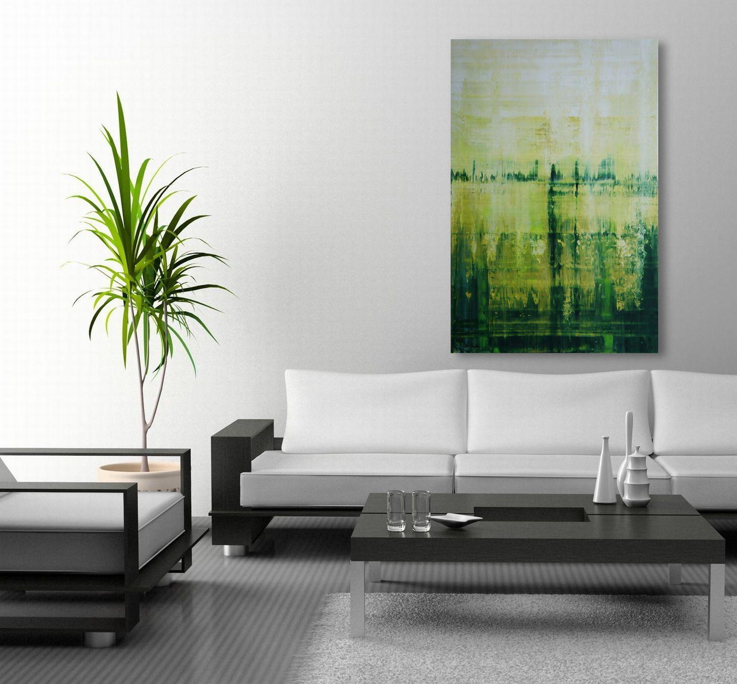 If you know the drink Mojito, you will know the colors of this painting without seeing it. Have a sip and enjoy!    Unique painting using high-quality acrylic colors on gesso-primed professional gallery canvas stretched over solid wooden 4.5 x 3.0