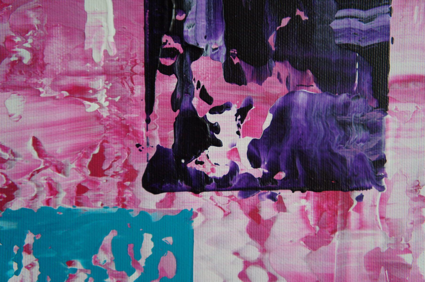 Nuevos sabores en la tienda de caramelos, Pintura, Acrílico sobre lienzo - Painting Abstracto de Ansgar Dressler