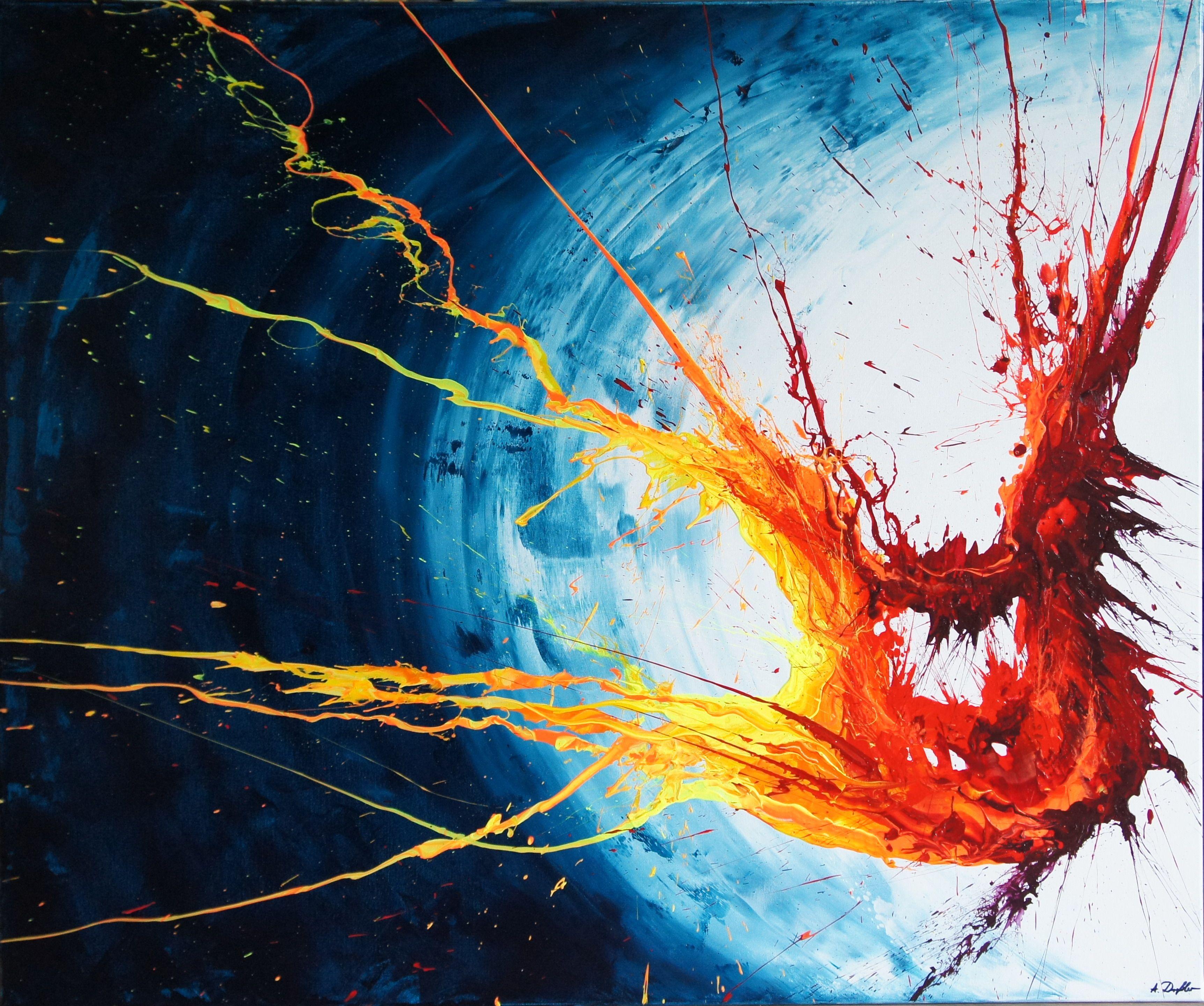Abstract Painting de Ansgar Dressler - Encendedor Nocturno III (Espíritus de los Cielos 120208), Pintura, Acrílico sobre lienzo