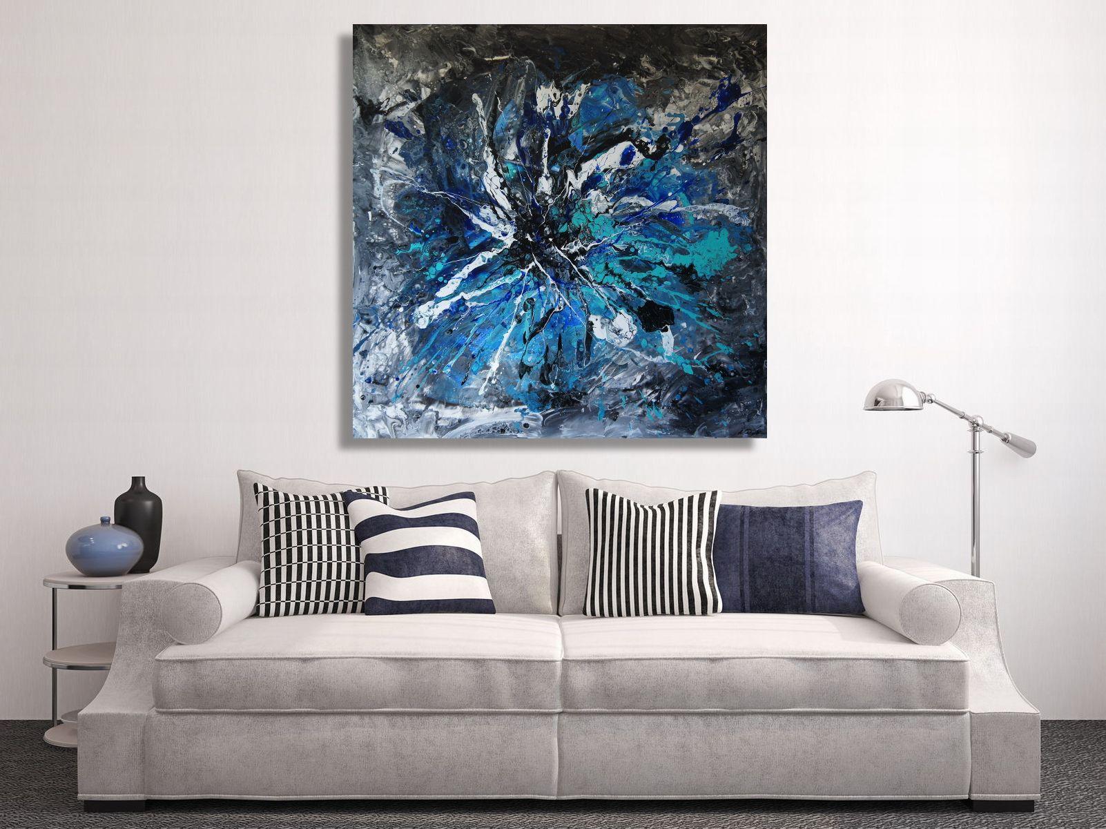 Peacock Fan, Painting, Acrylic on Canvas For Sale 3