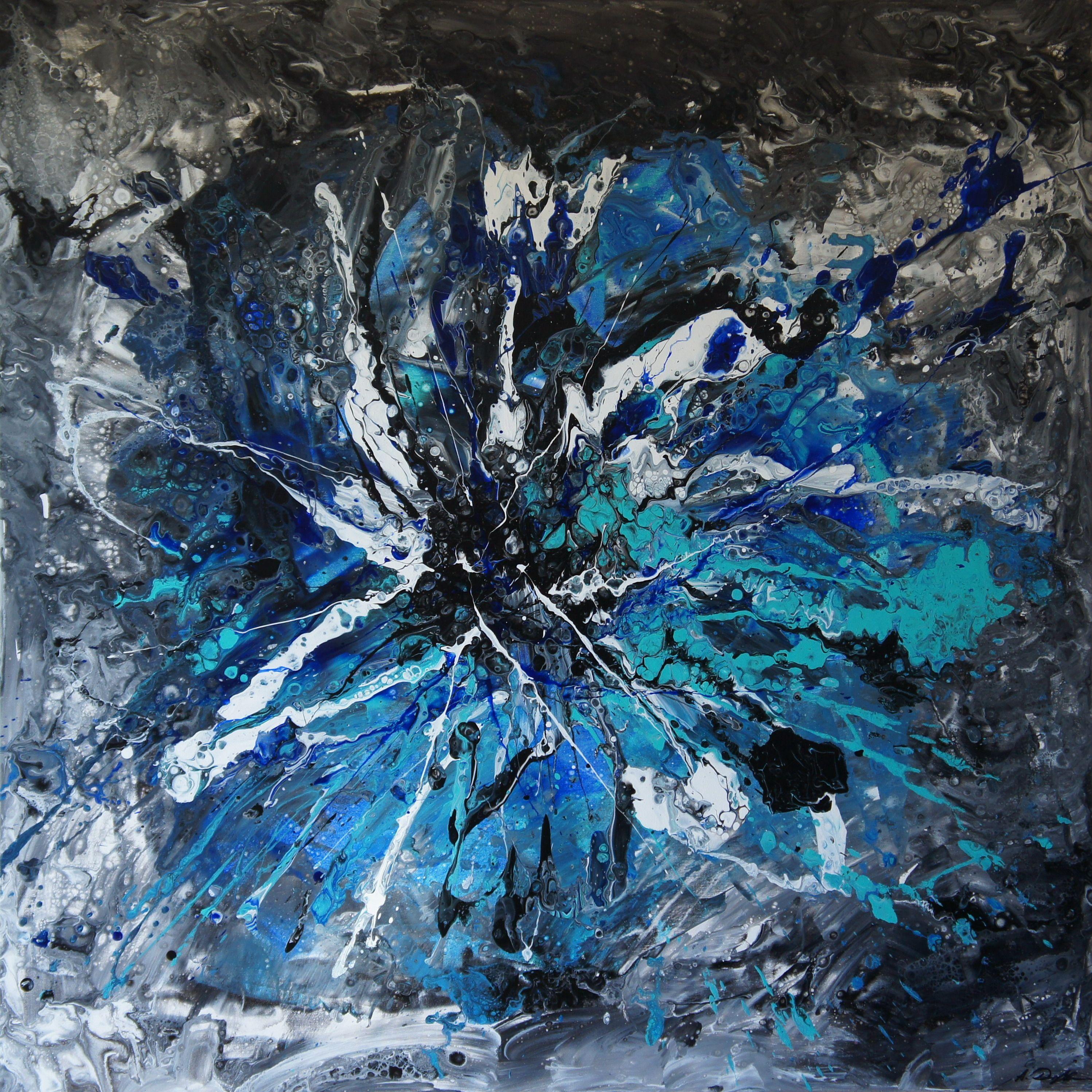 Ansgar Dressler Abstract Painting - Peacock Fan, Painting, Acrylic on Canvas