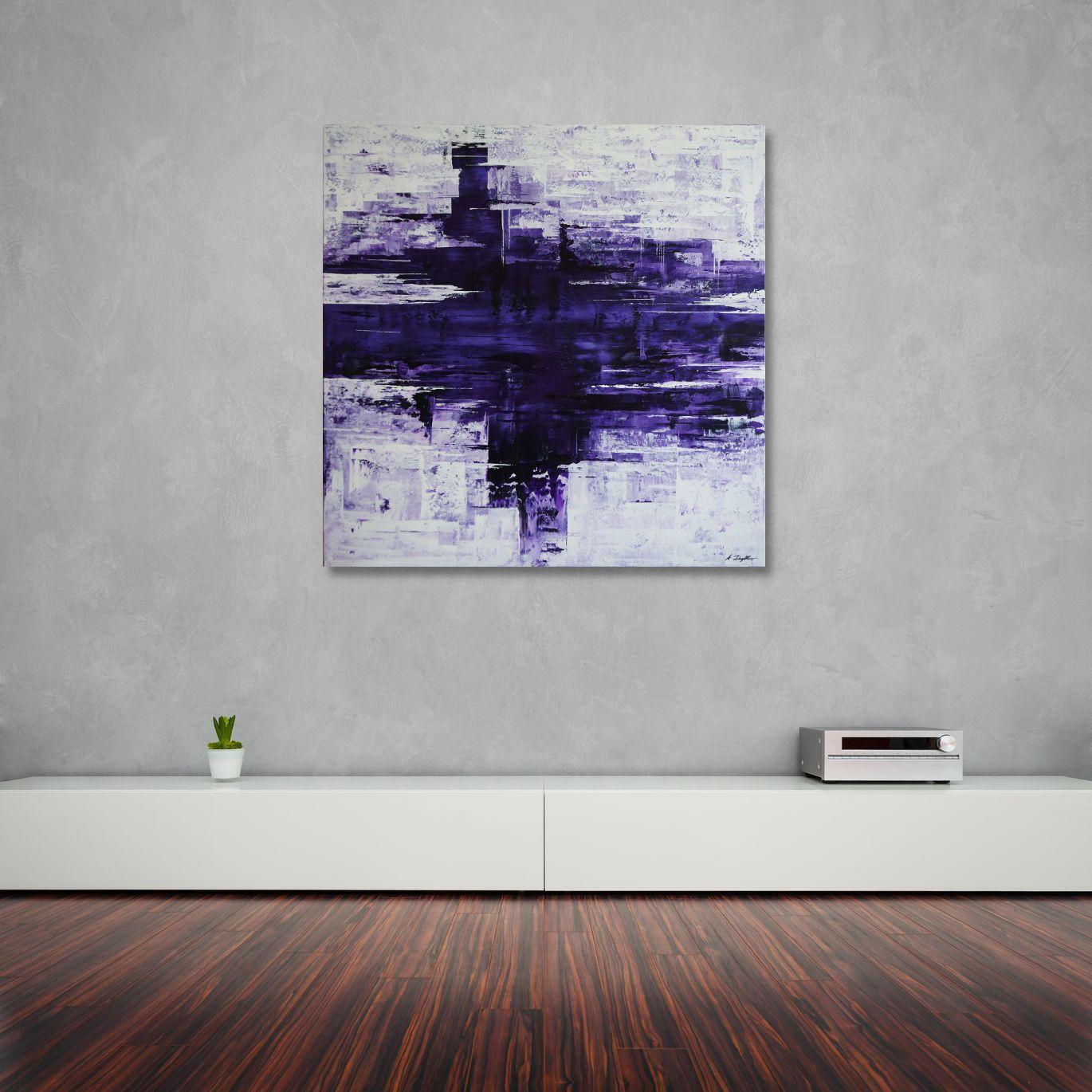 Purple Meltdown, Painting, Acrylic on Canvas For Sale 1