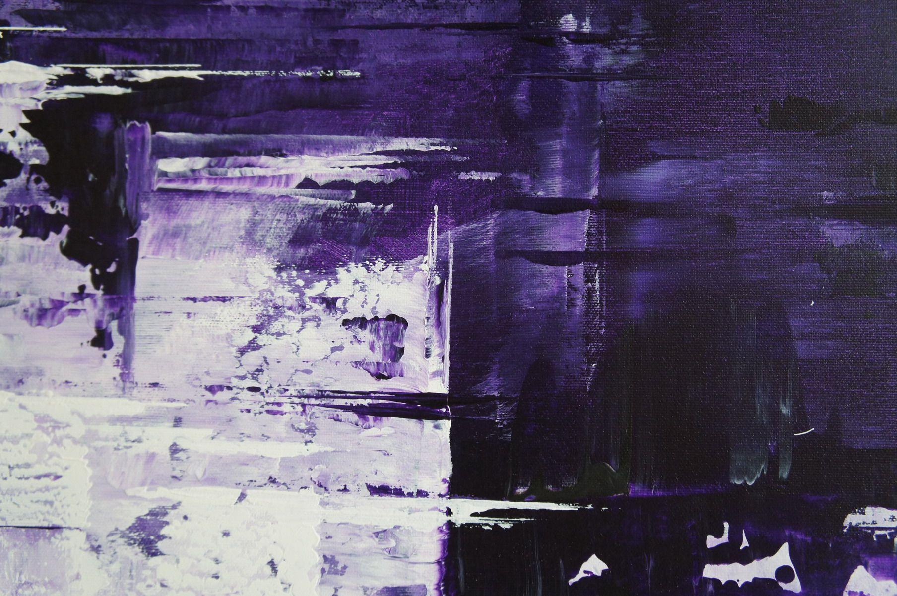 Deshielo púrpura, Pintura, Acrílico sobre lienzo - Painting Abstracto de Ansgar Dressler