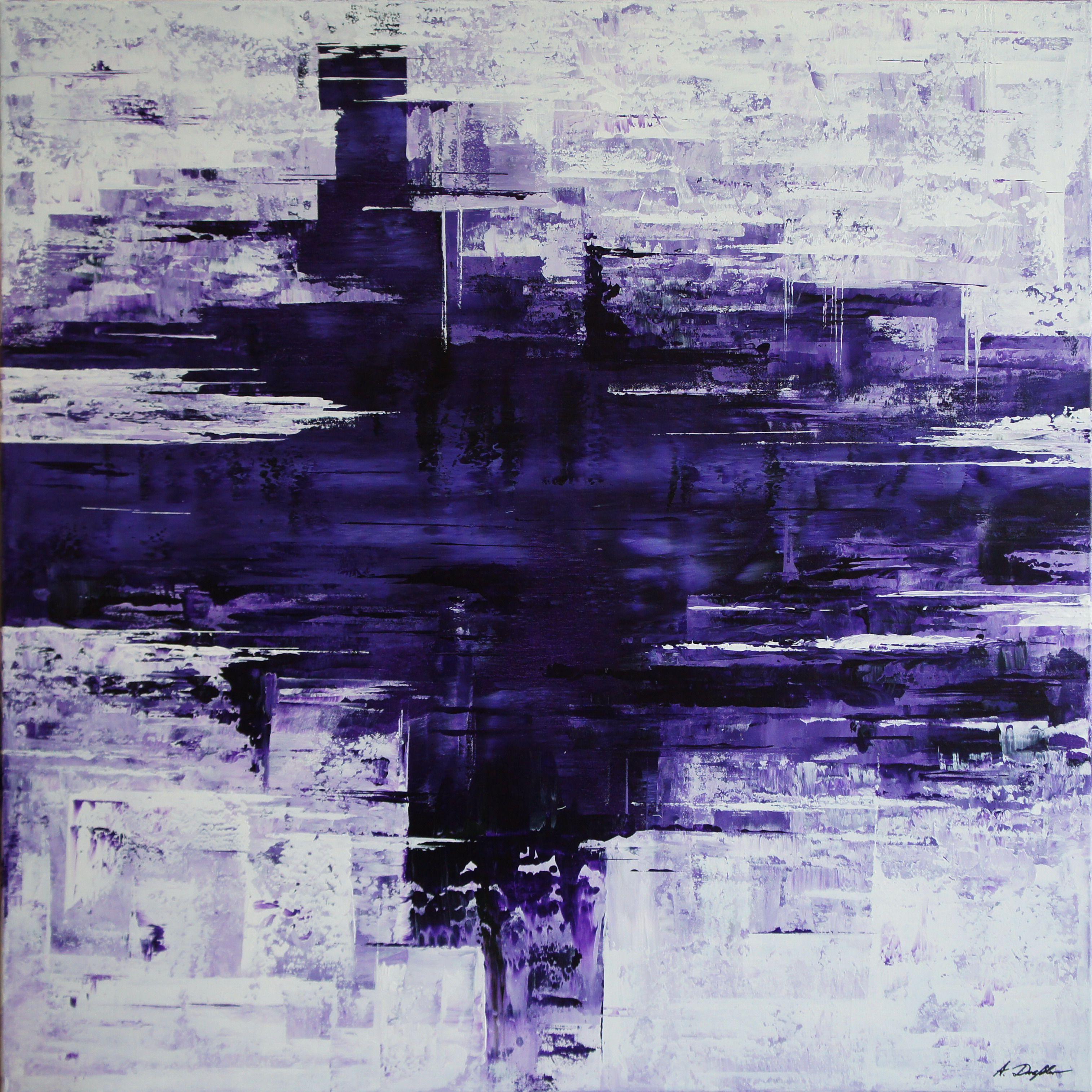 Ansgar Dressler Abstract Painting - Purple Meltdown, Painting, Acrylic on Canvas