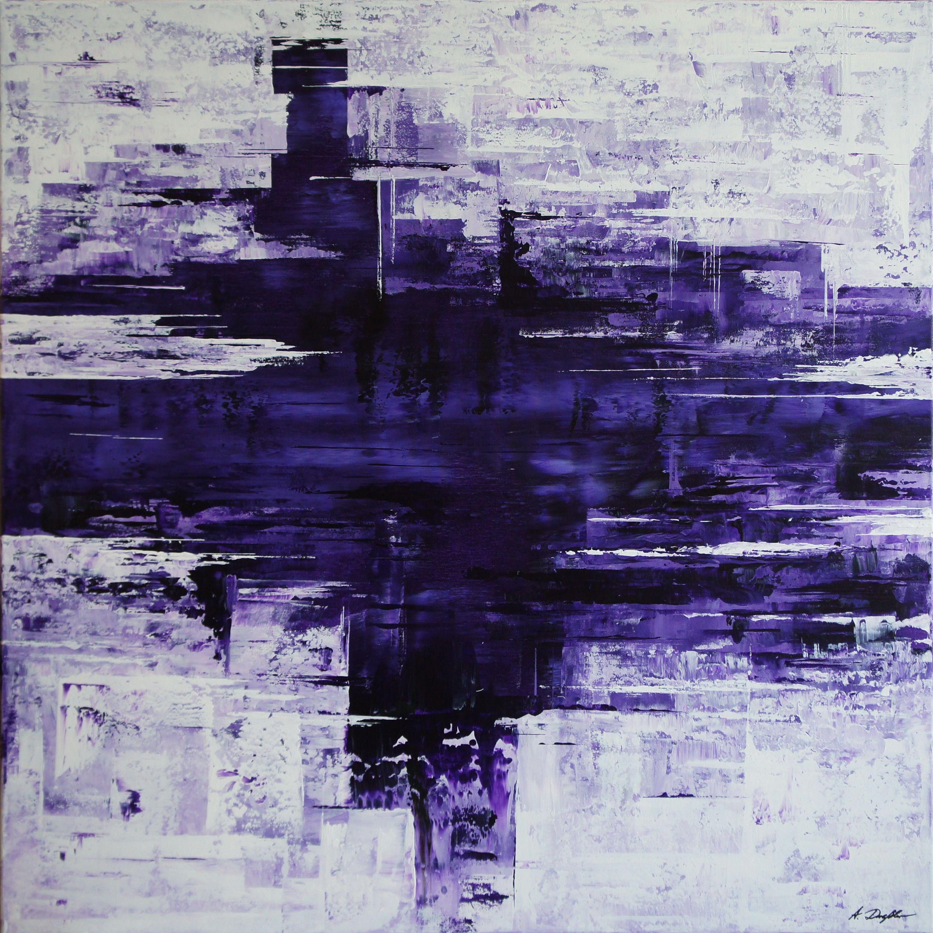 Abstract Painting de Ansgar Dressler - Deshielo púrpura, Pintura, Acrílico sobre lienzo