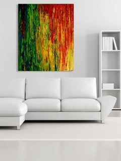 Rainbow Rain, Painting, Acrylic on Canvas