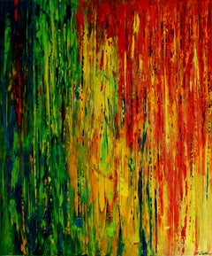 Rainbow Rain, Painting, Acrylic on Canvas