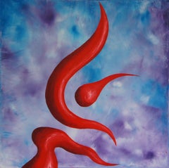Used Red Paste, Painting, Oil on Canvas