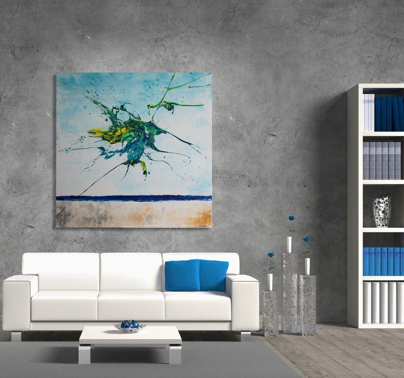 Satellite (Spirits Of Skies 100094), Pittura, Acrilico su tela - Painting Astratto di Ansgar Dressler