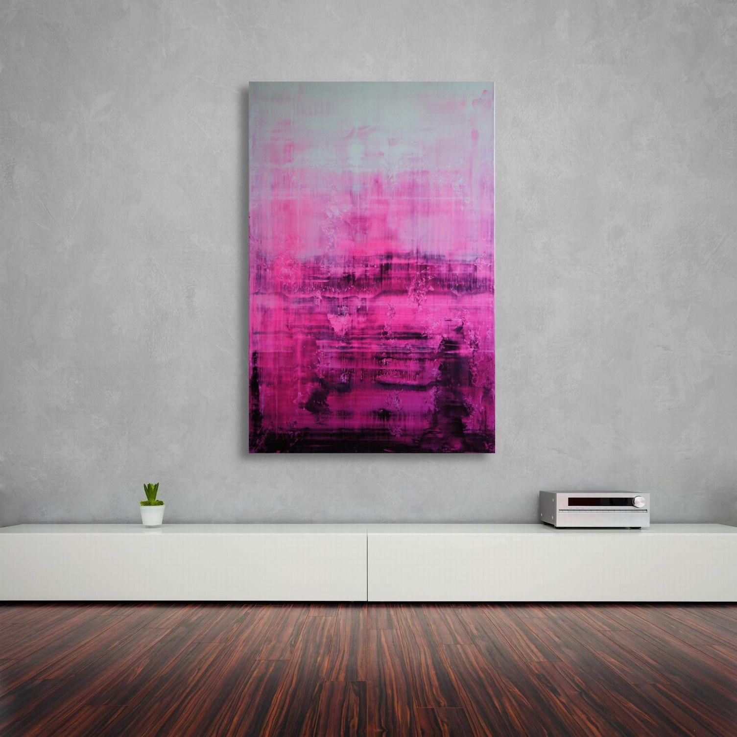 Be welcome to her dreamscapes in pink. Enjoy! This is the first of the series.    Unique painting using high-quality acrylic colors on gesso-primed professional gallery canvas stretched over solid wooden 4.5 x 3.0 cm stretcher bars (painting depth: