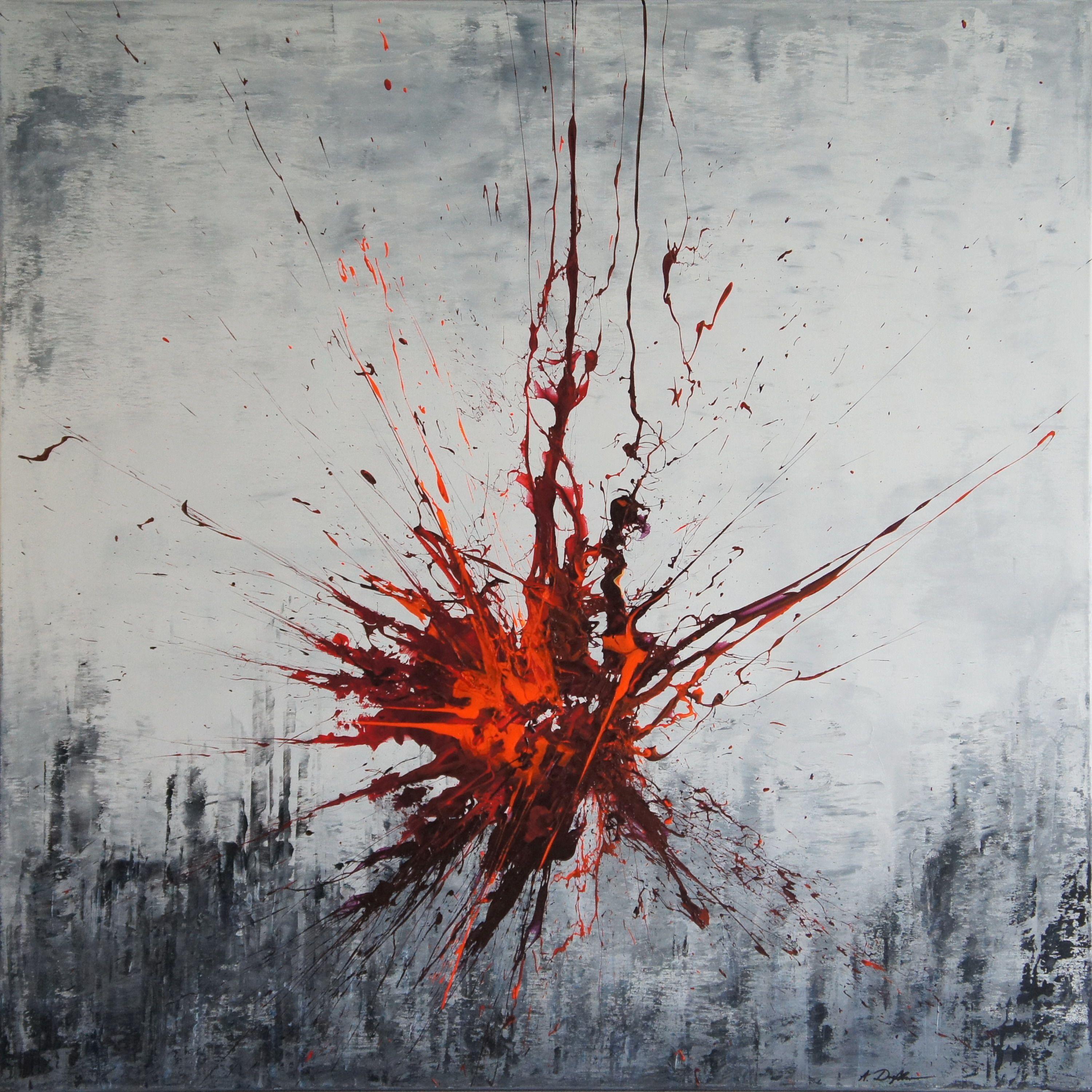 Abstract Painting de Ansgar Dressler - Impacto súbito II (Espíritus de los cielos 100150), Pintura, Acrílico sobre lienzo