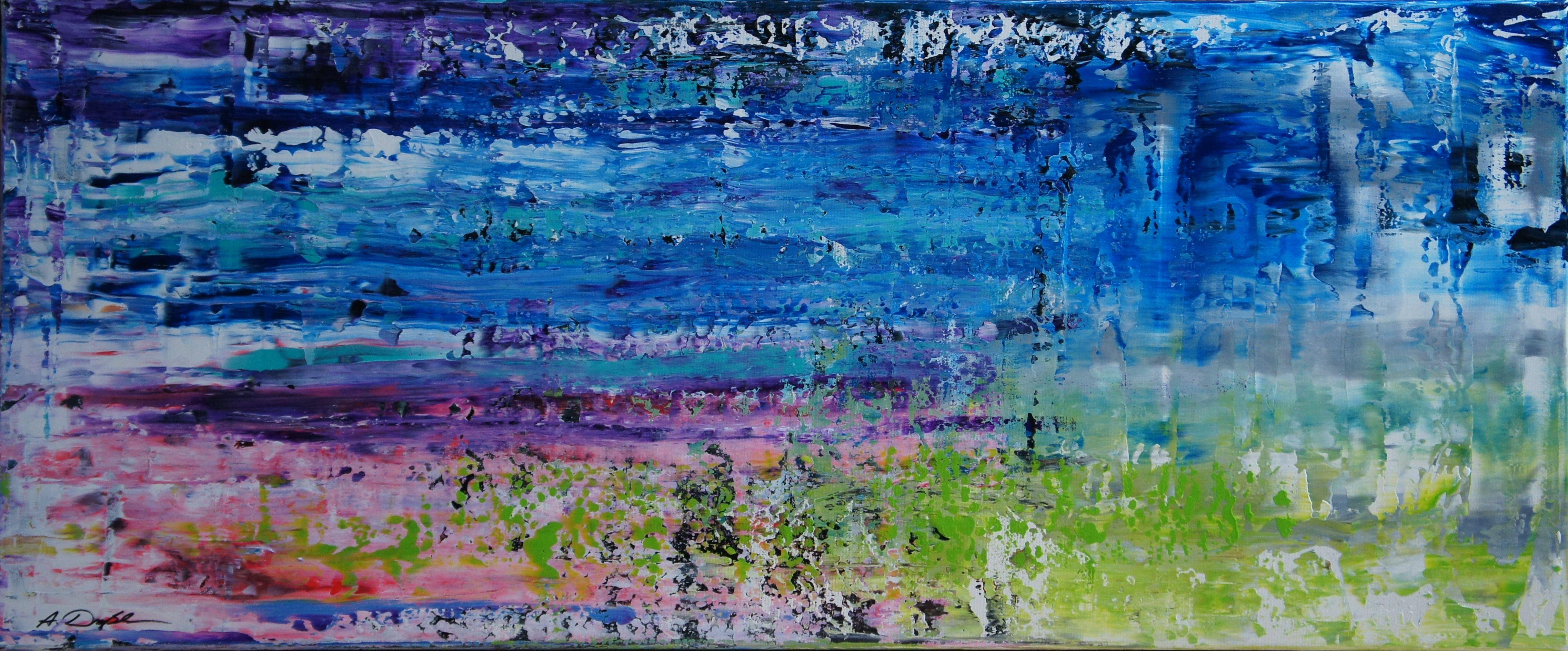 Ansgar Dressler Abstract Painting - Summer Flickering, Painting, Acrylic on Canvas