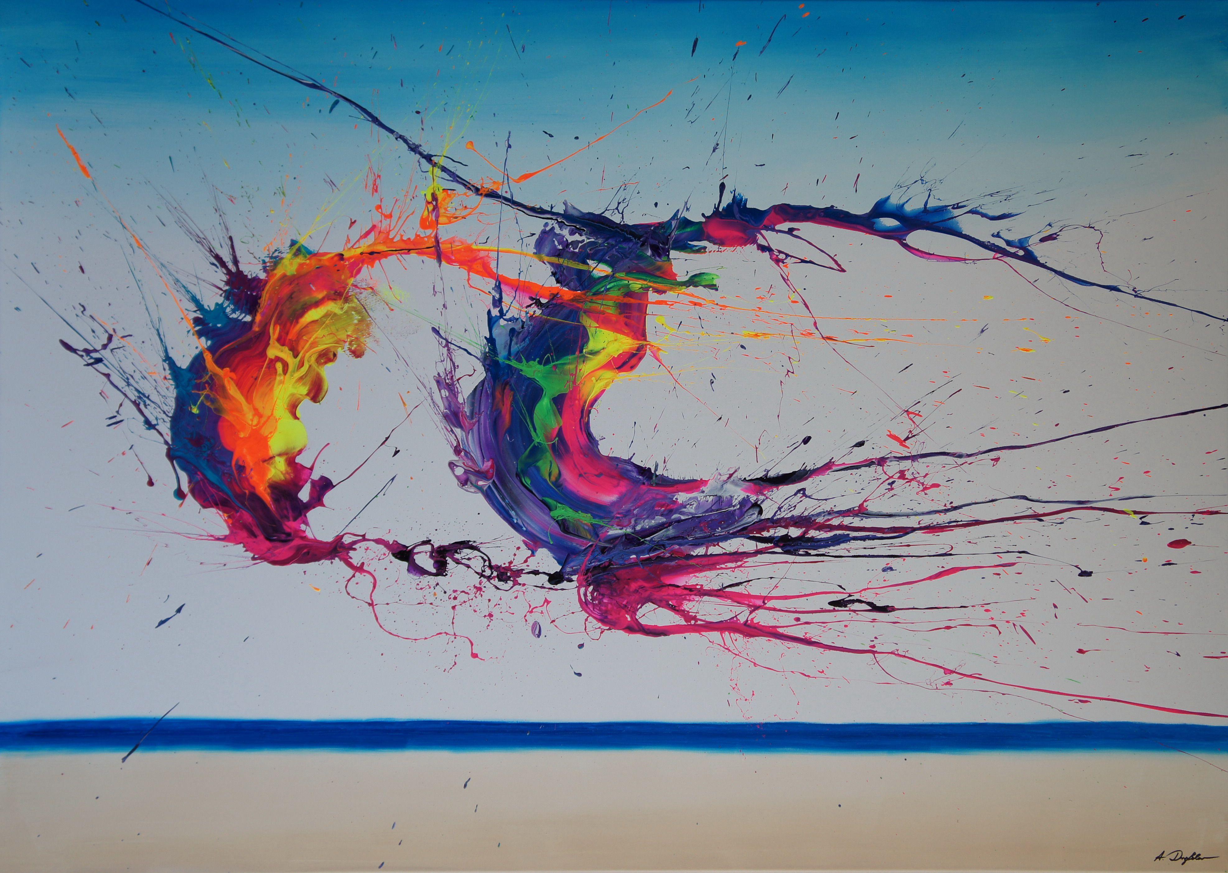 Abstract Painting de Ansgar Dressler - Fenómeno estival II (Espíritus de los cielos 140204), Pintura, Acrílico sobre lienzo