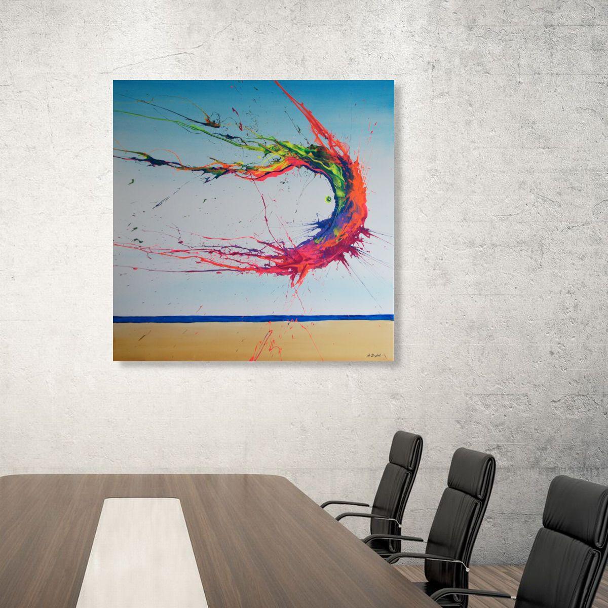 Fenómeno estival III (Espíritus de los cielos 100206), Pintura, Acrílico sobre lienzo - Abstract Painting Gris de Ansgar Dressler