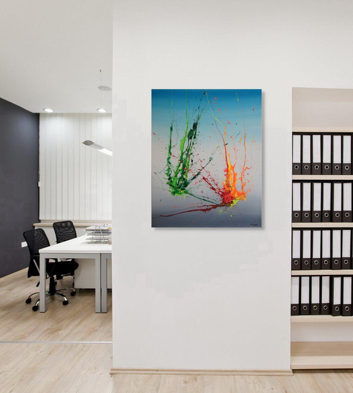 Simbiosis IV (Espíritus de los Cielos 080202), Pintura, Acrílico sobre lienzo - Abstract Painting Azul de Ansgar Dressler