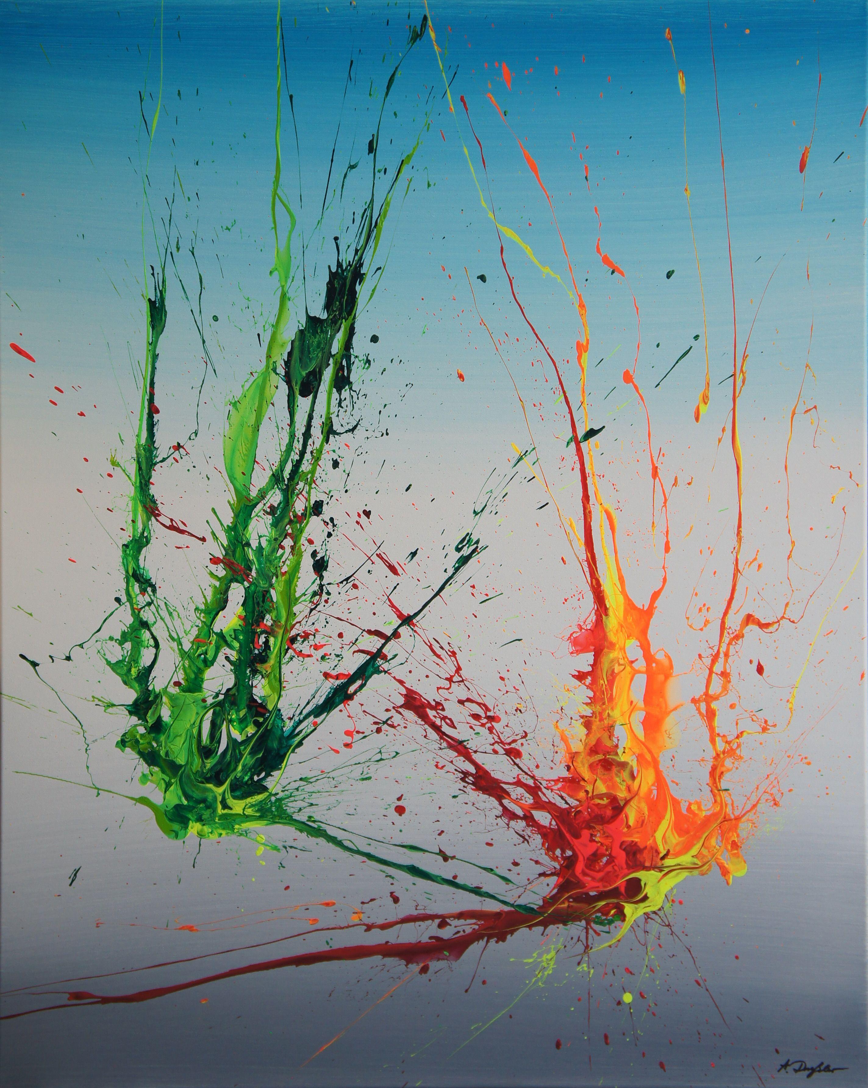 Abstract Painting de Ansgar Dressler - Simbiosis IV (Espíritus de los Cielos 080202), Pintura, Acrílico sobre lienzo