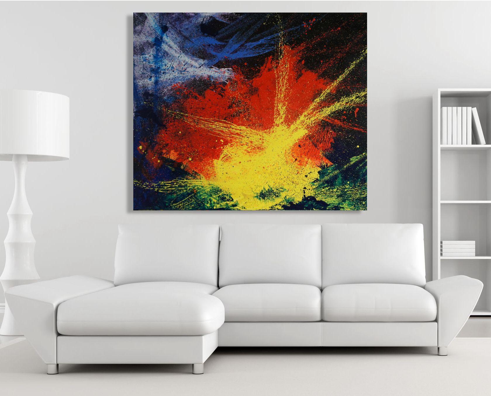 L'esplosione, Pittura, Olio su tela - Painting di Ansgar Dressler