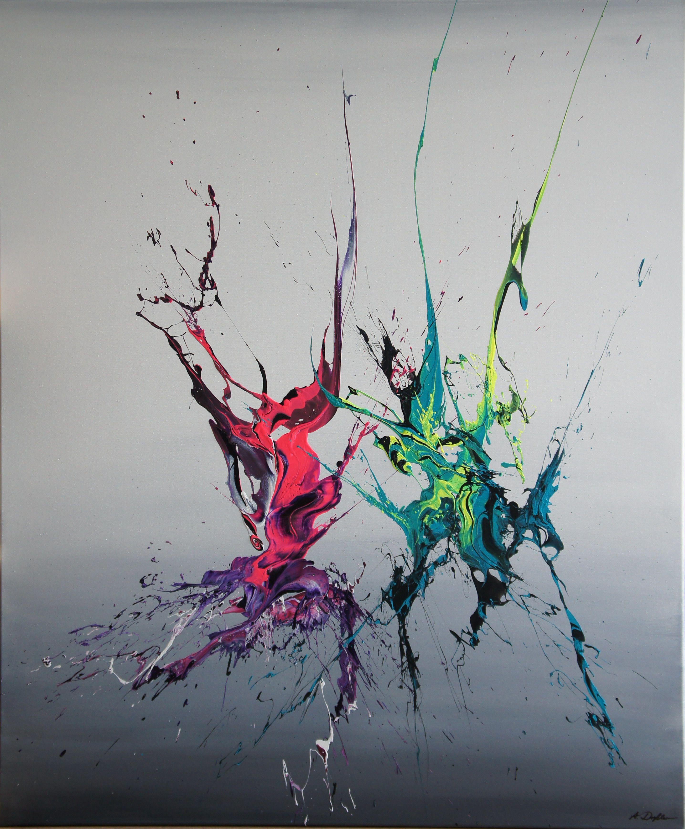 Abstract Painting di Ansgar Dressler - La Disputa (Spiriti dei Cieli 120184), Pittura, Acrilico su tela