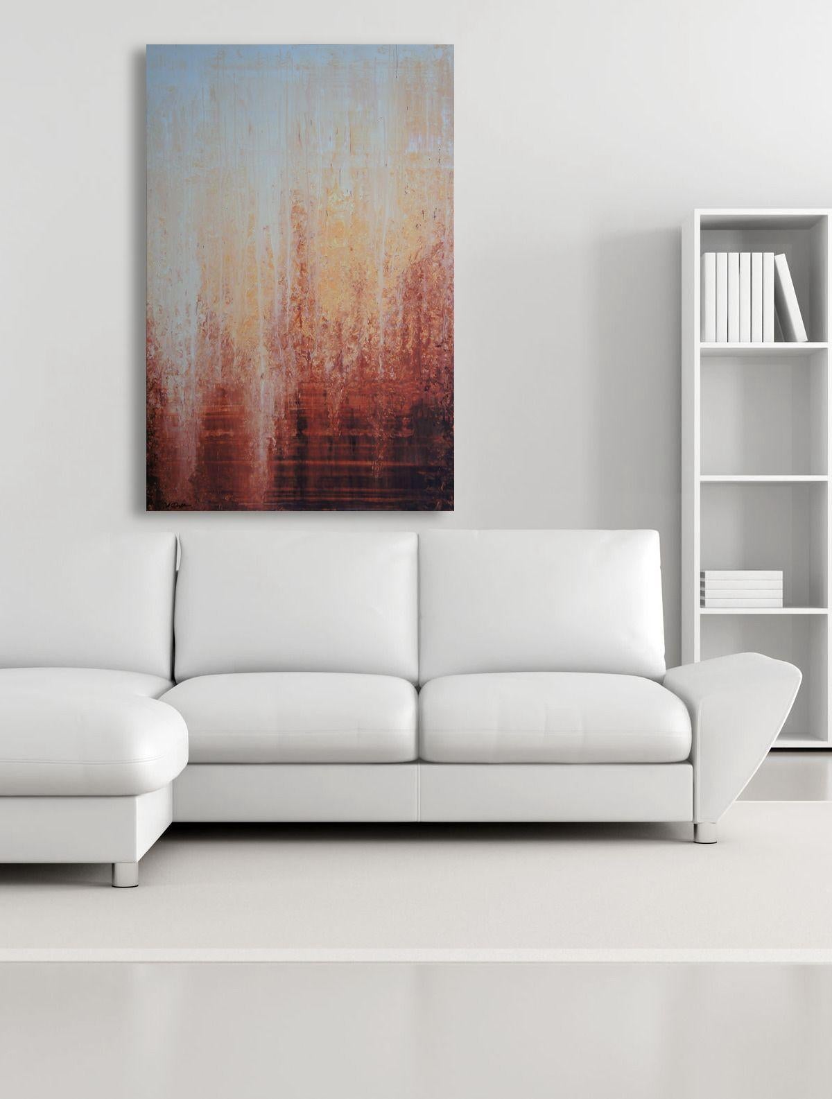 El Diario del Suroeste, Pintura, Acrílico sobre lienzo - Abstract Painting Marrón de Ansgar Dressler