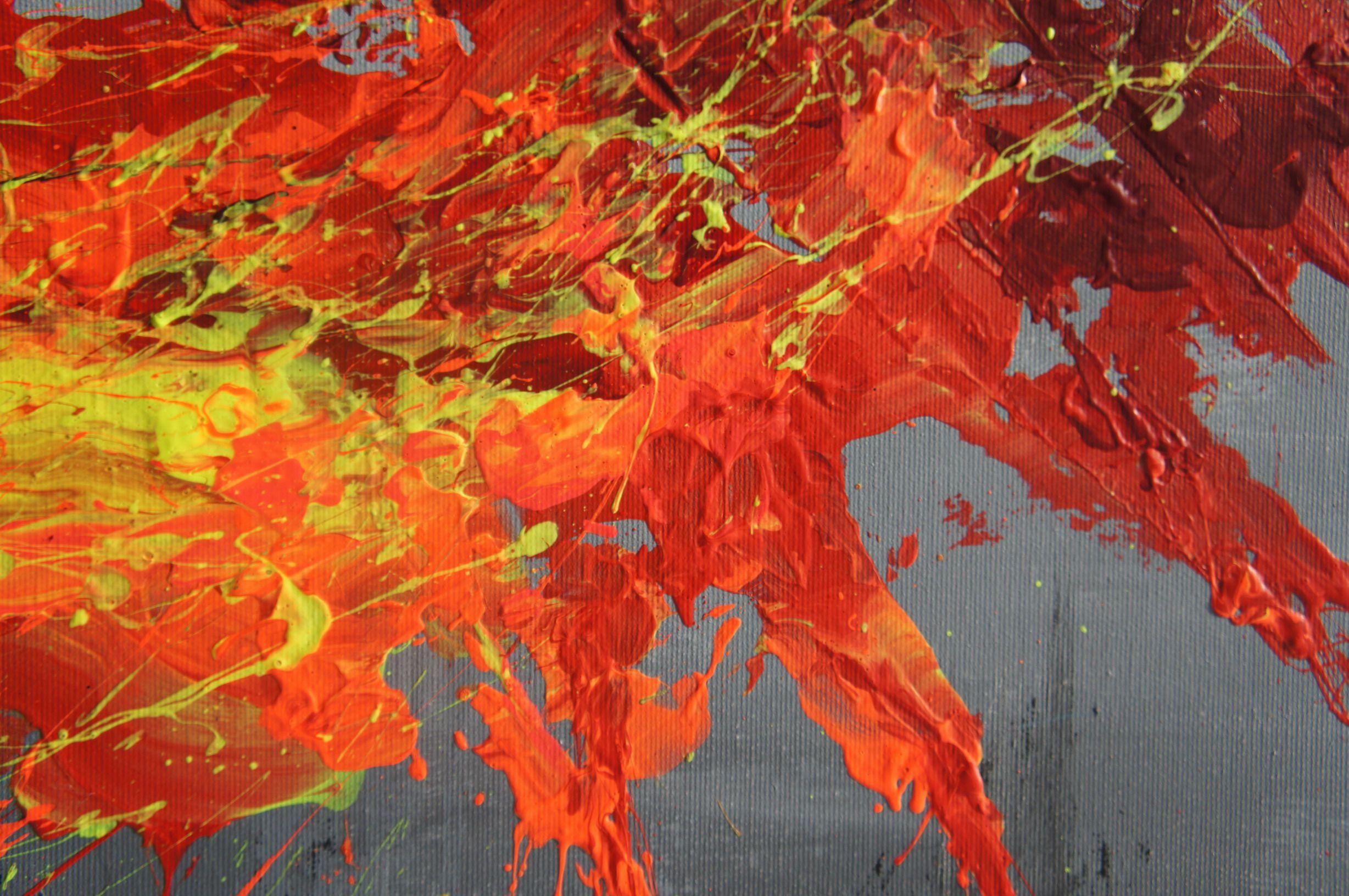 Twisting Fire III (Spirits Of Skies 120127), Pittura, Acrilico su tela - Painting Astratto di Ansgar Dressler