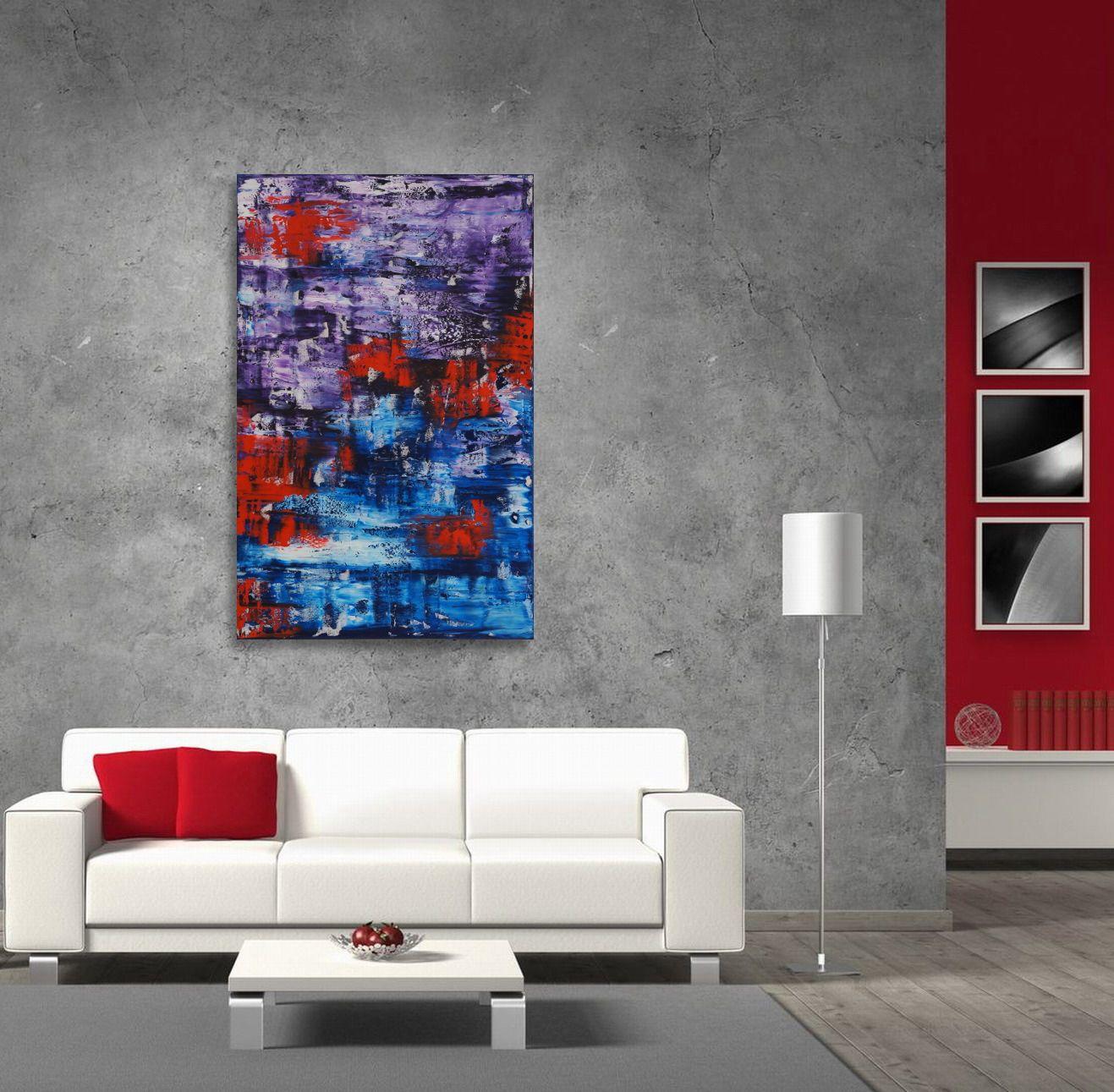 Violent Red, Painting, Oil on Canvas For Sale 2